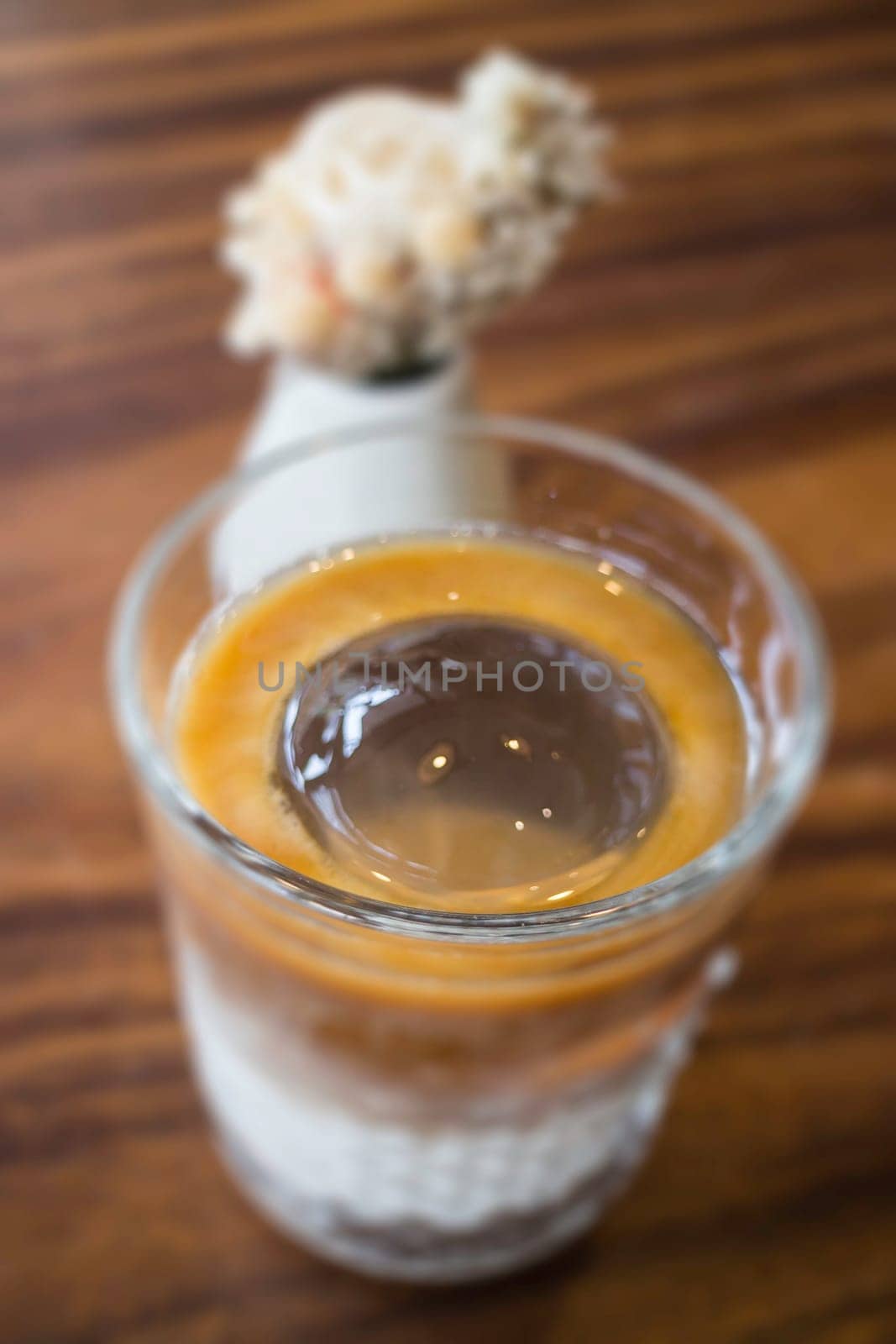 Coffee latte with iced ball, stock photo