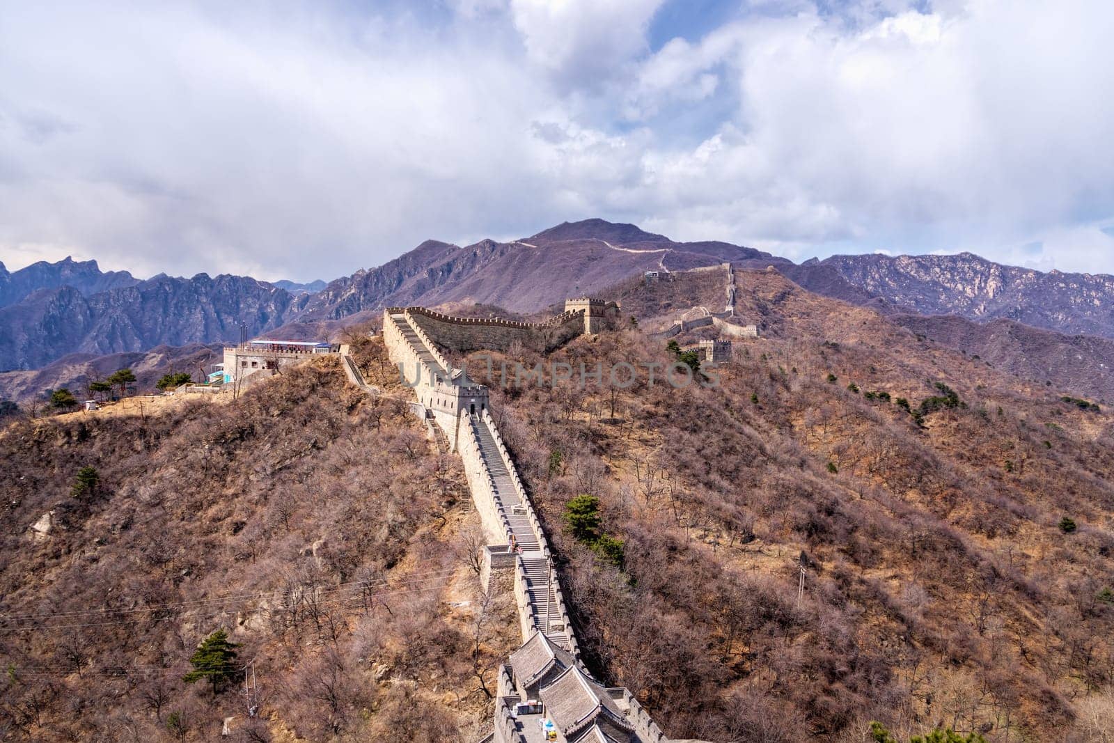 Great Wall of China, Mutianyu section near Beijing, panoramic view, autumn