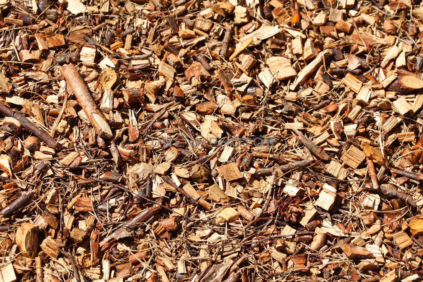 Wood shavings, wood chips, bark mulch, flooring, background image