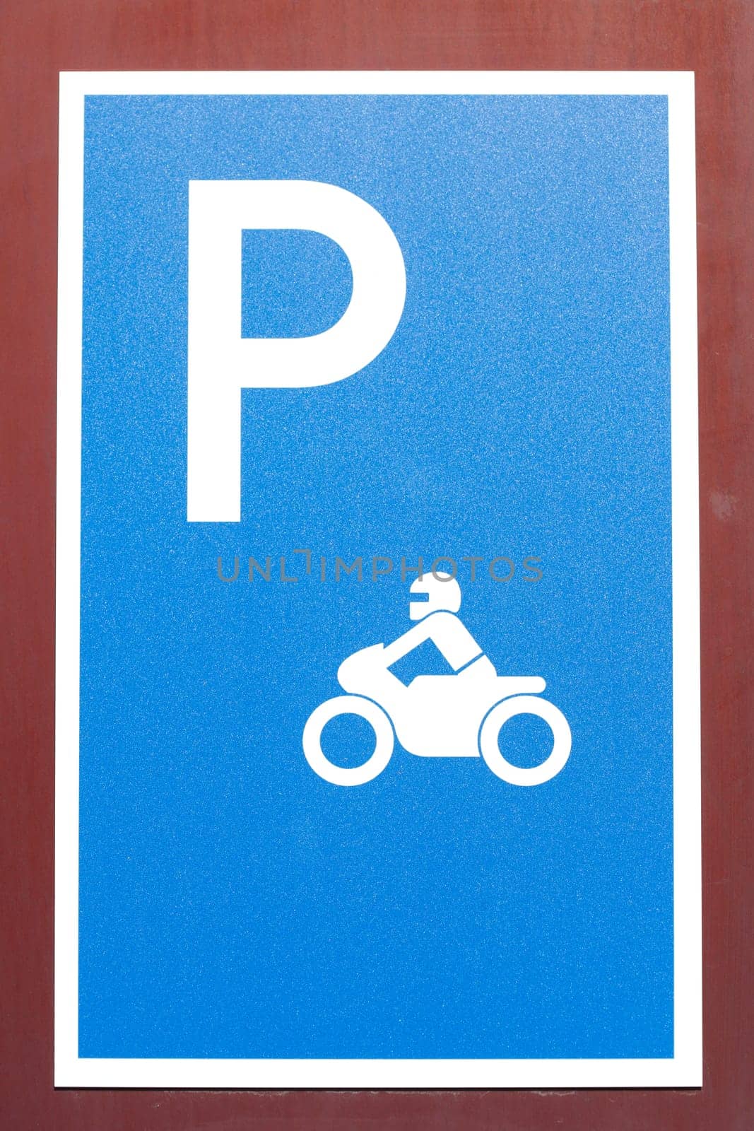 Road sign motorcycle parking lot, Germany, Europe