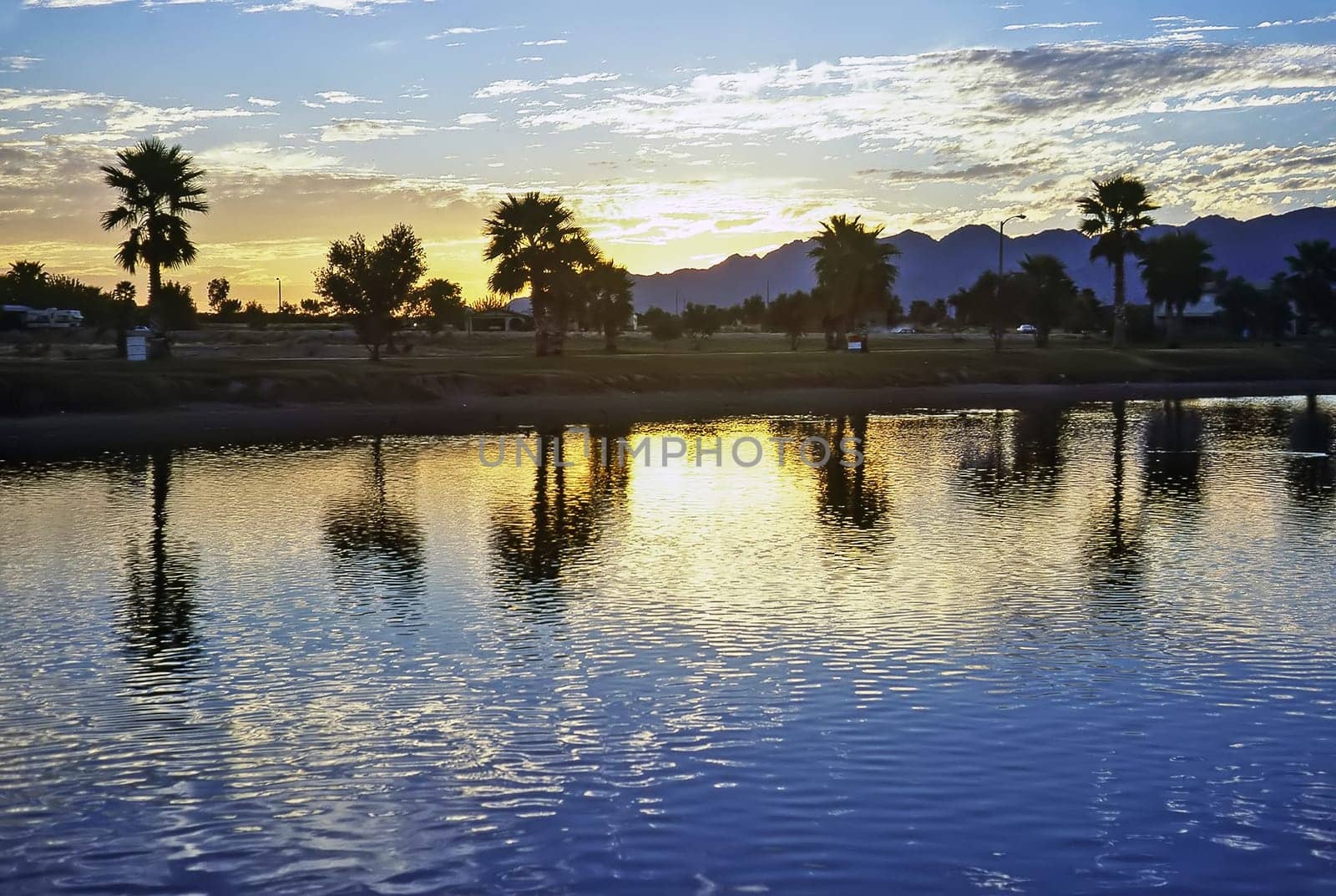 Sunset at Lake Tamarisk, California