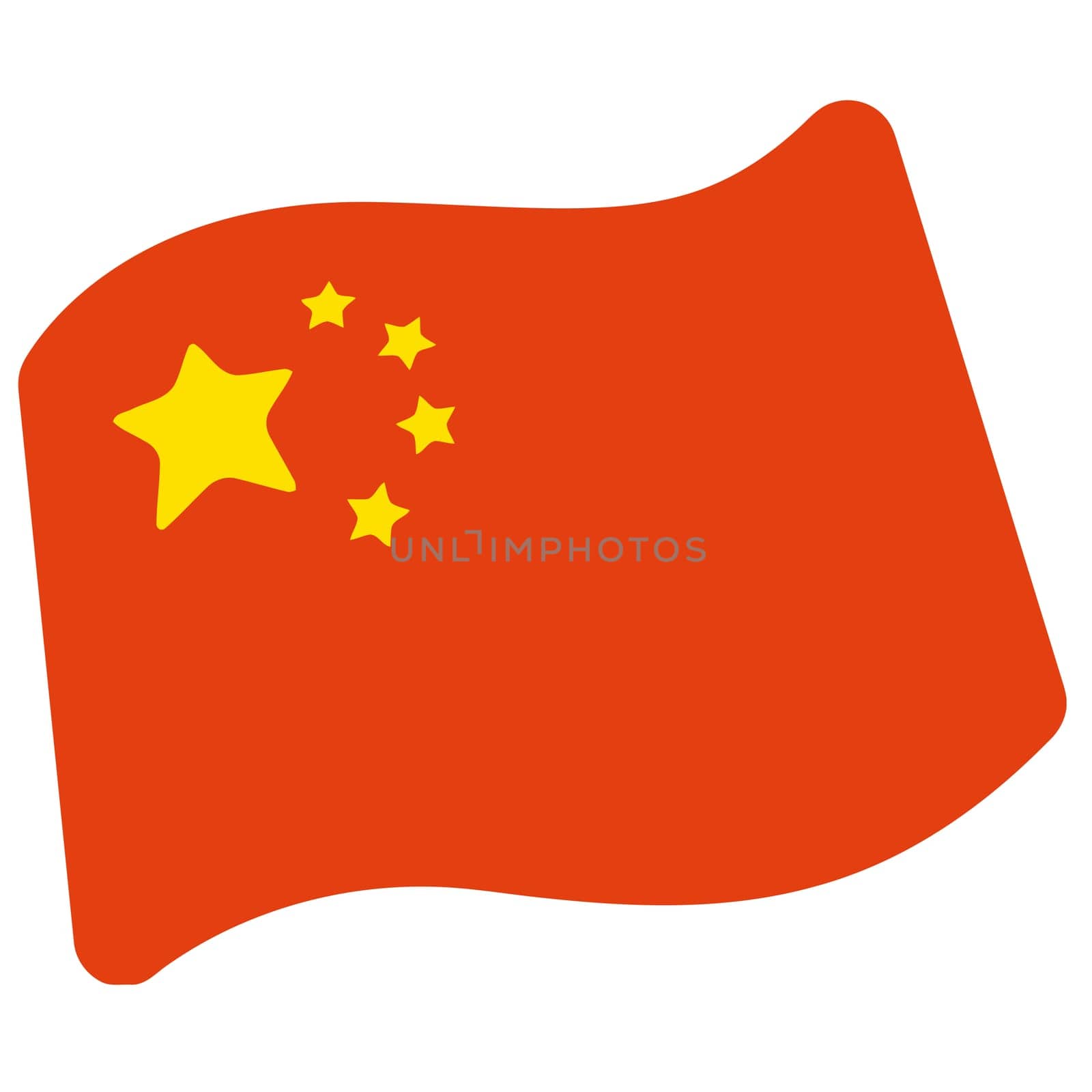 illustration flag china country shape patriotic red