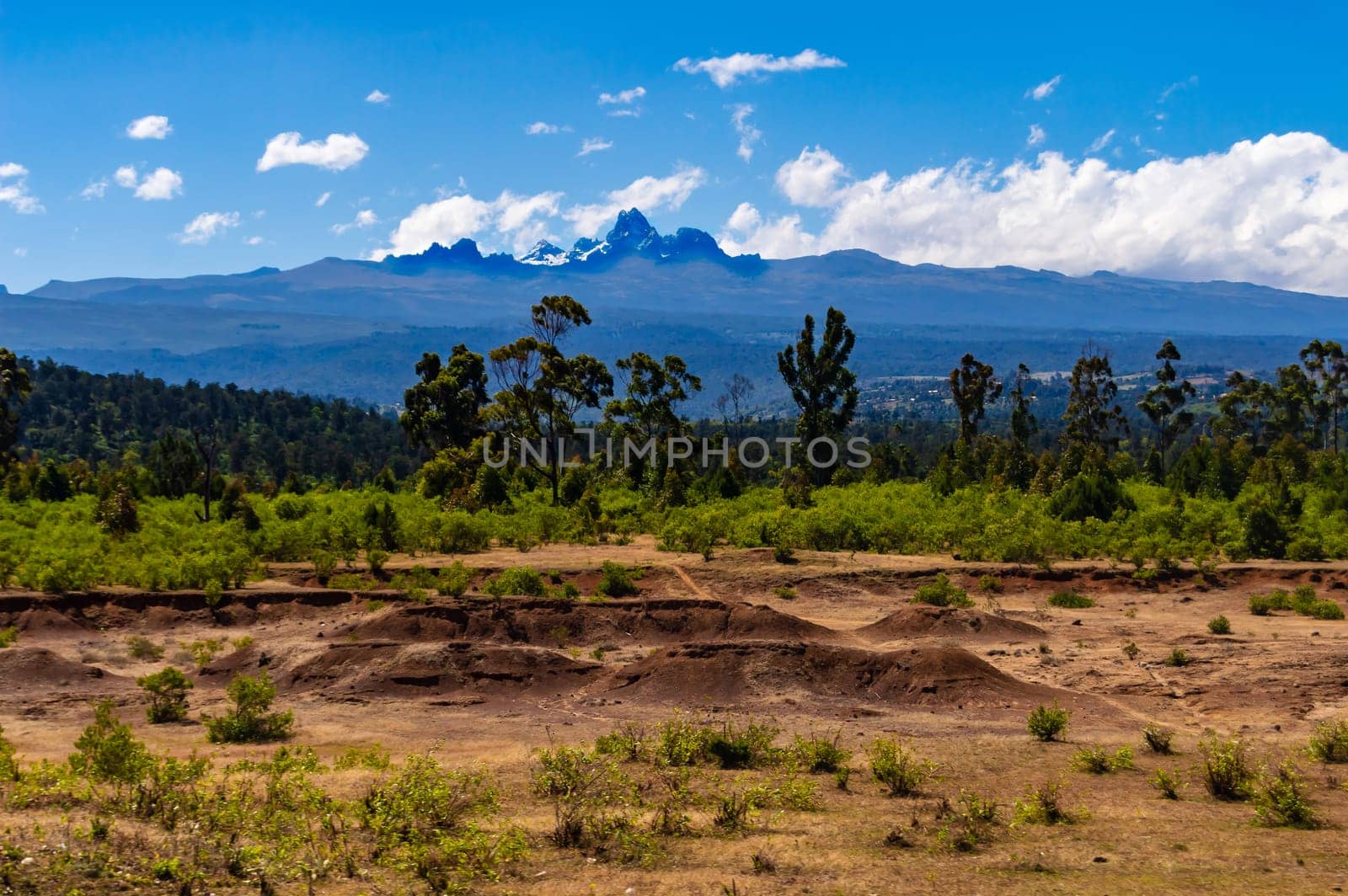 Panorama of Mount Kenya, second highest mountain in Africa
