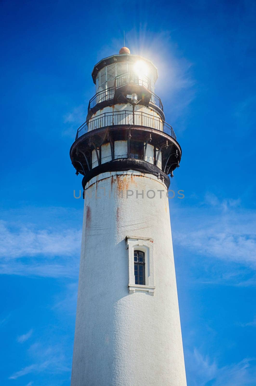 Aerial view of Pigeon Point Lighthouse in California