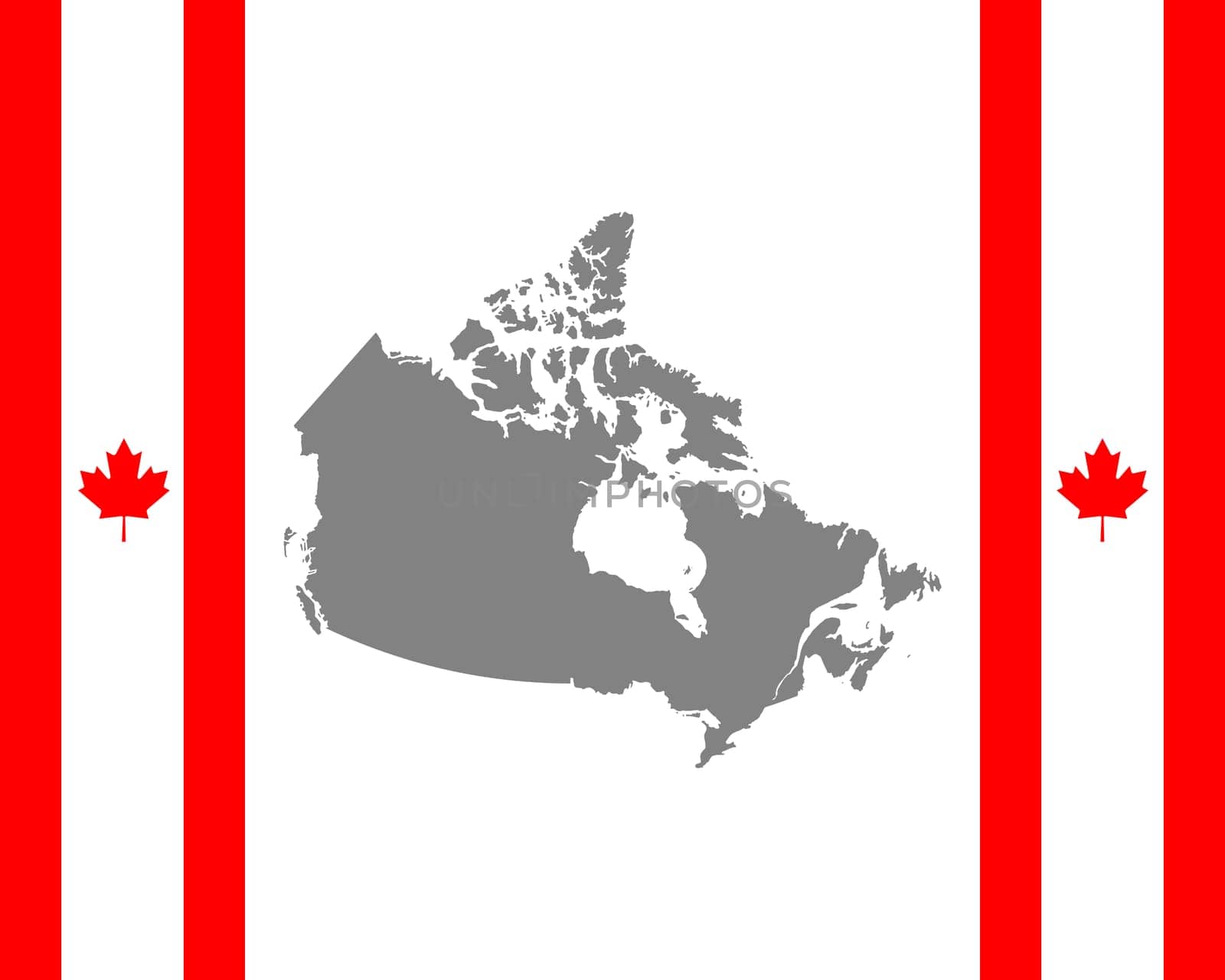 Canadian flag and map