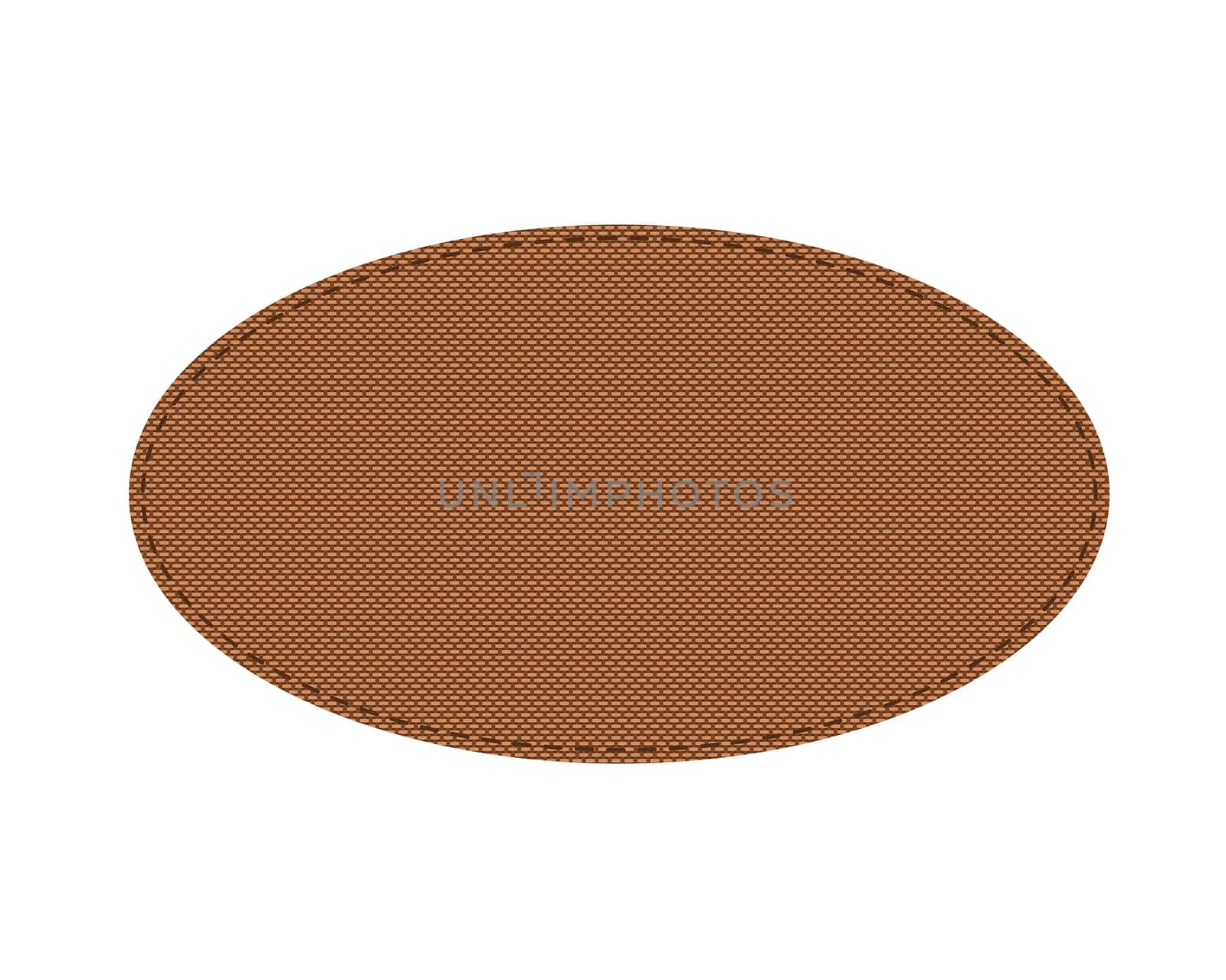 Oval patch with stitches