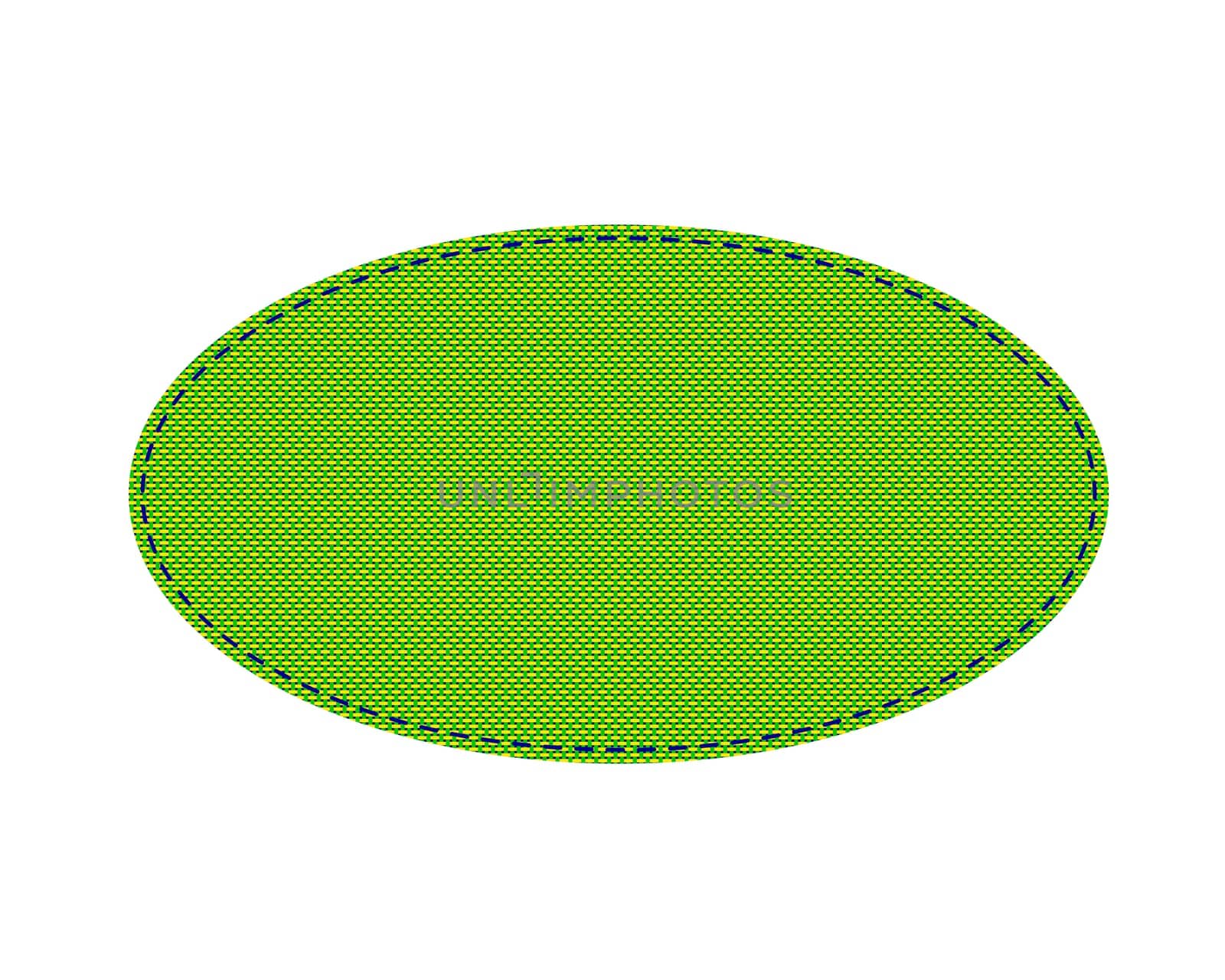 Oval patch with stitches