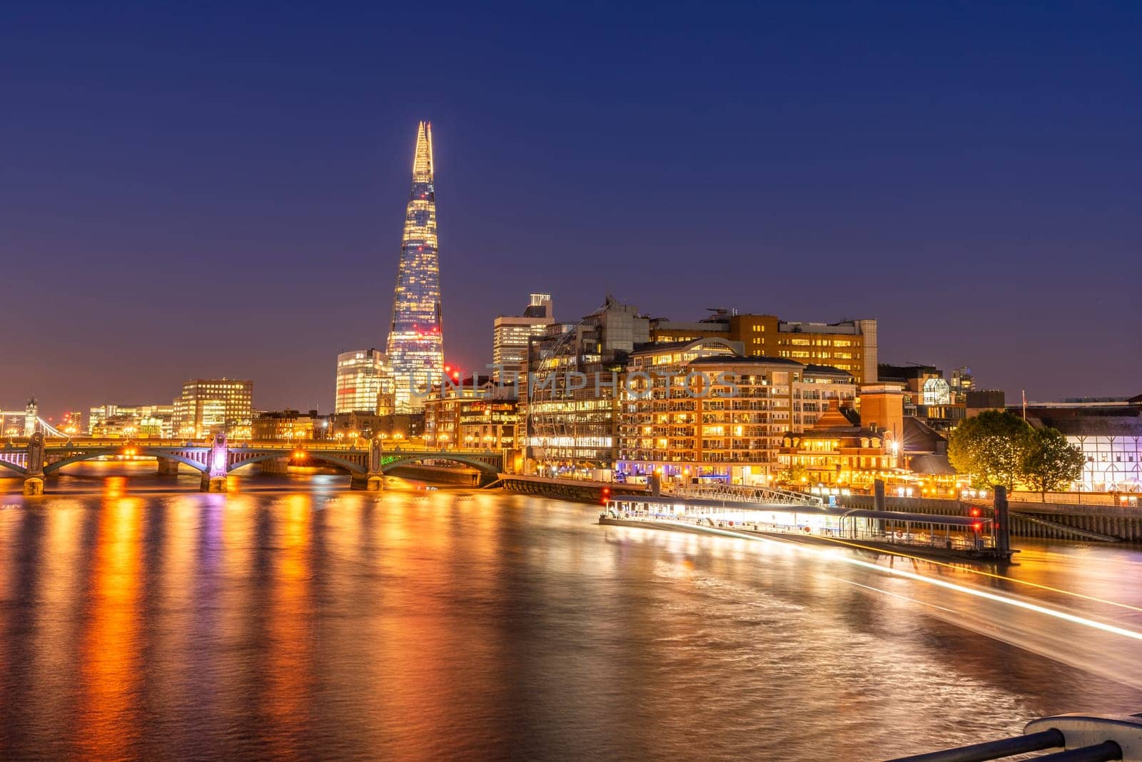 London downtown skylines and skyscrapers building sunset