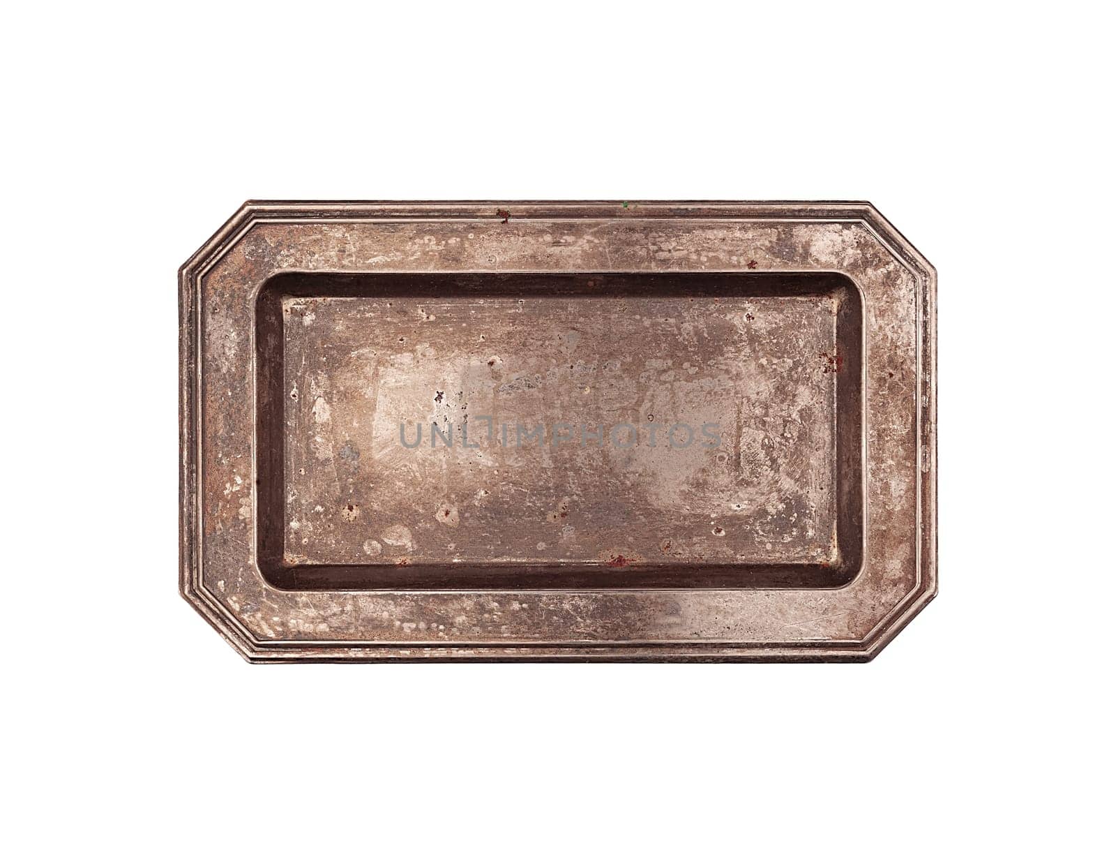 Rectangular vintage plate top view isolated