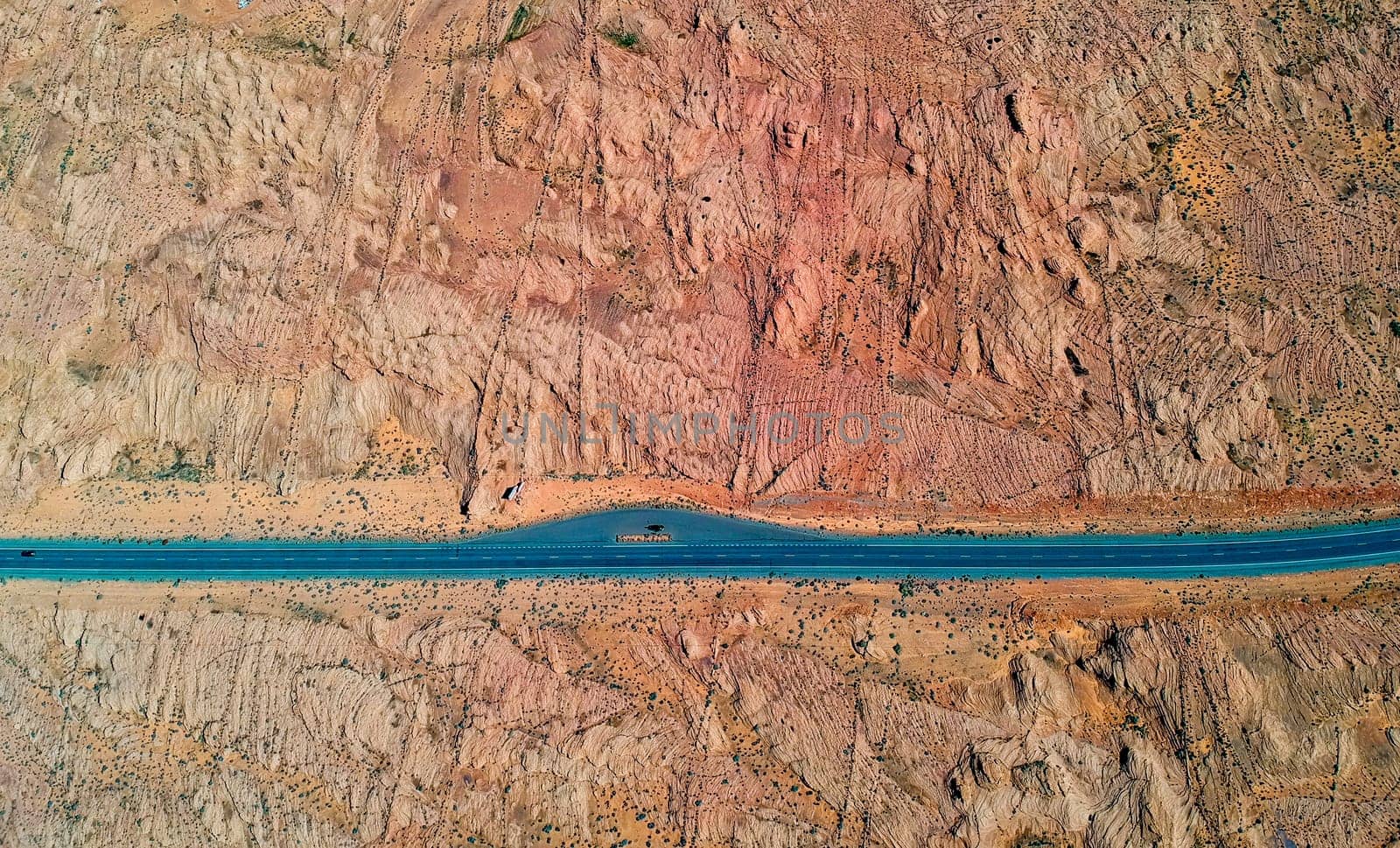 Aerial Birds Eye View of Desert