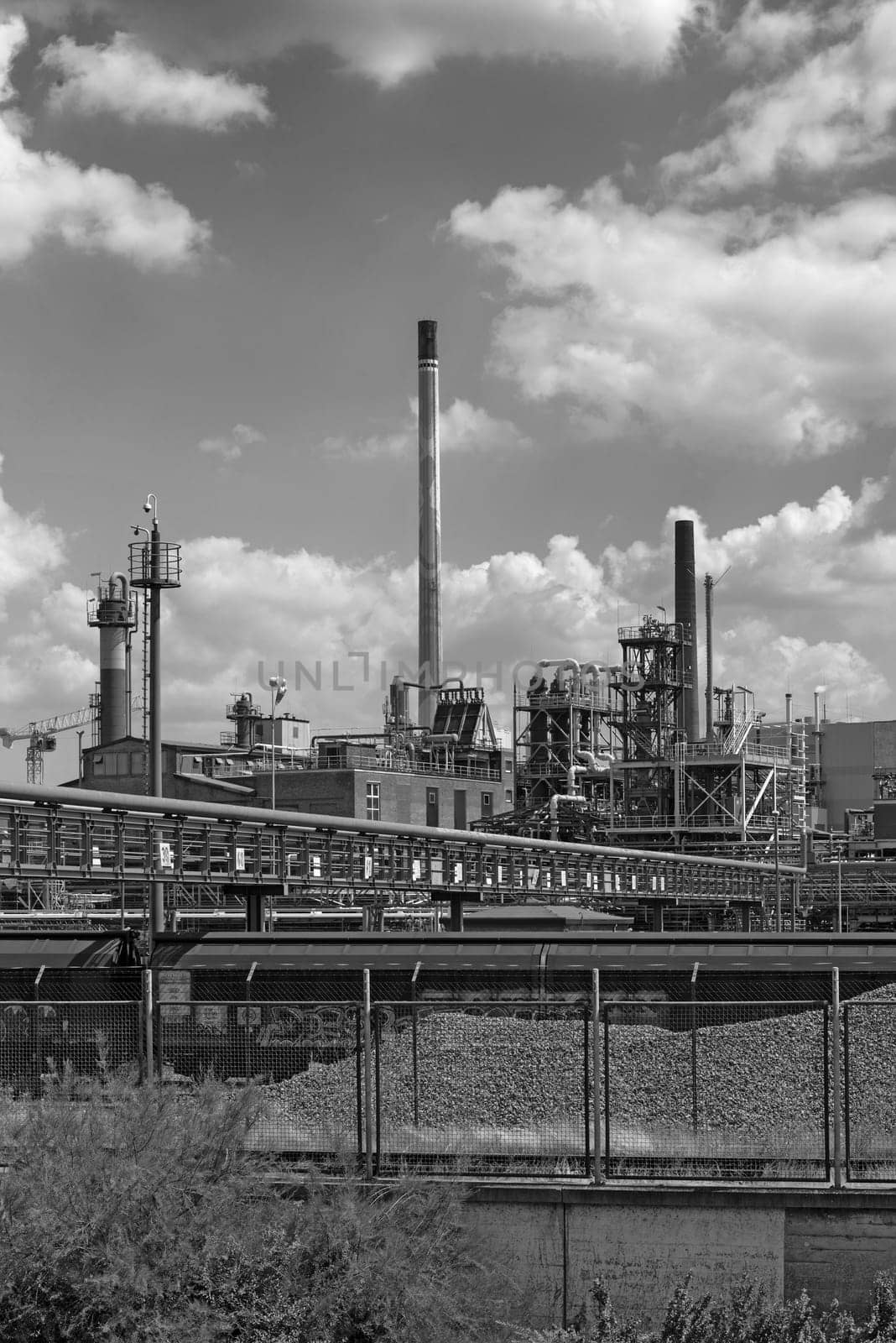 Factory building in an industrial park in Frankfurt-Hoechst, Germany