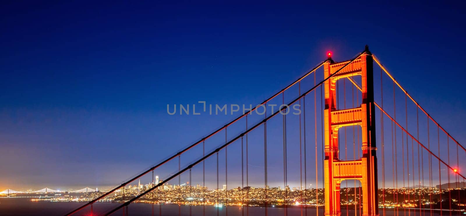 San Francisco Golden Gate Bridge and City Skyline Over the Bay