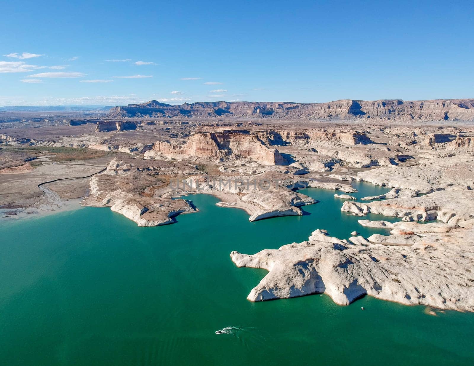 Aerial vief of rock formations at Lake Powell, Arizona