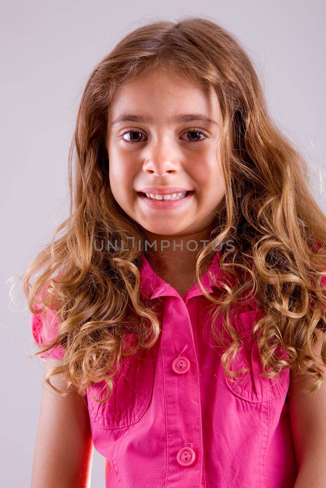 young happy girl smiling, close up portrait