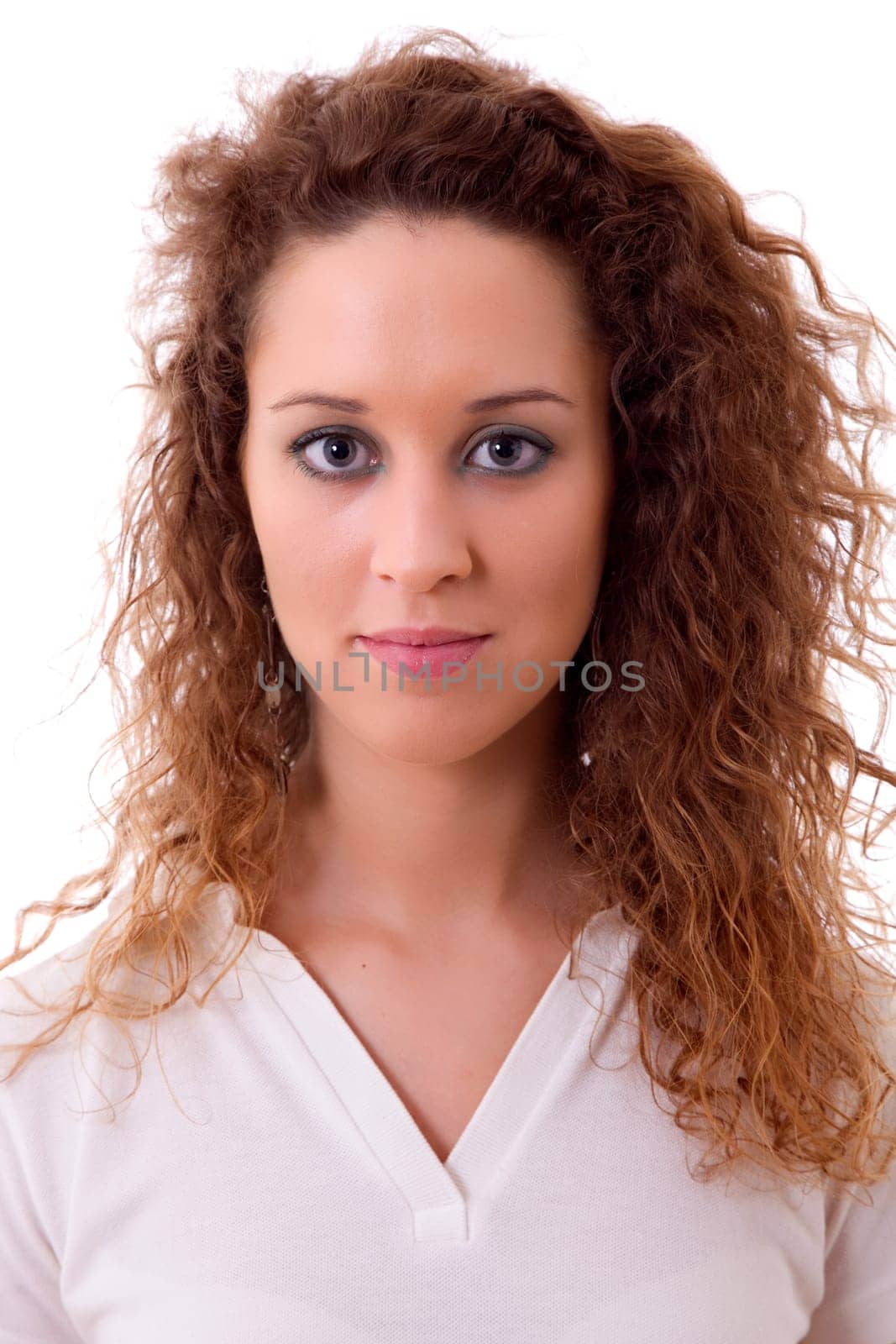 young beautiful woman close up portrait, isolated