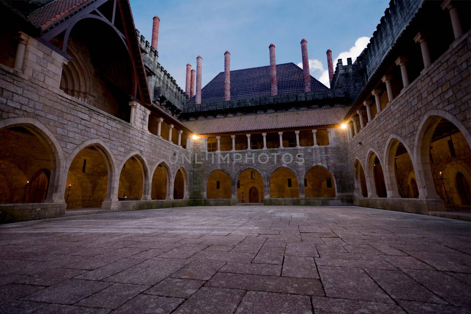 Interior view of Palace of Duques de Braganca, in Guimaraes, Portugal, north of the country. European Capital of Culture 2012