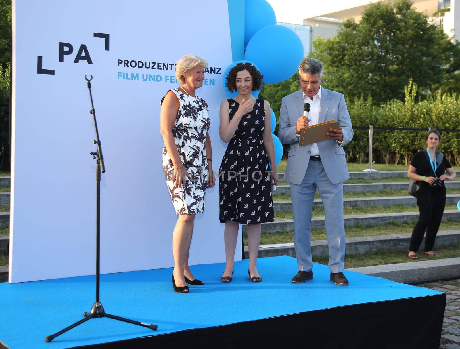Prof. Monika Grütters,  Ramona Pop,Alexander Thies,.German Producers Alliance Summer Party at the Tipi Kanzleramt  In Berlin 25.  June 2019