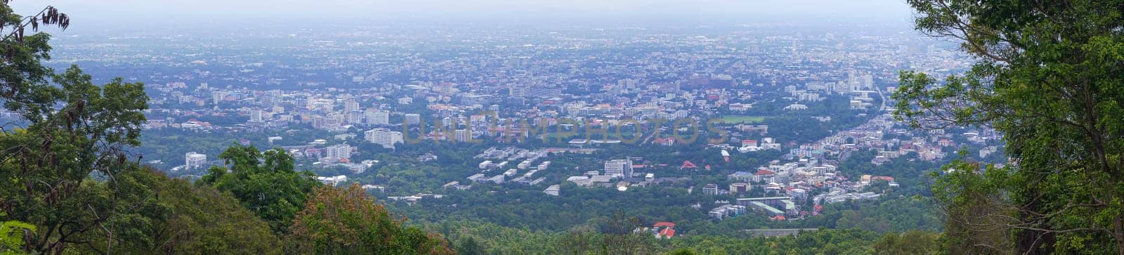 Panoramic, High view of the city in Chiang Mai, Thailand