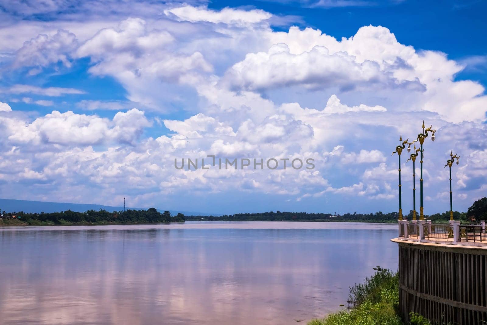 Mekong Riverbank, travel destination at Phon Phisai in Nong Khai Province of Thailand