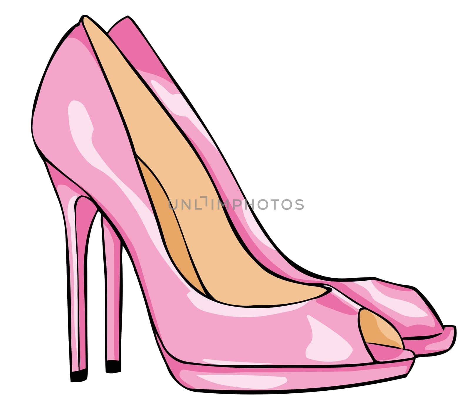high heels pink fashion female glamour illustration shoes