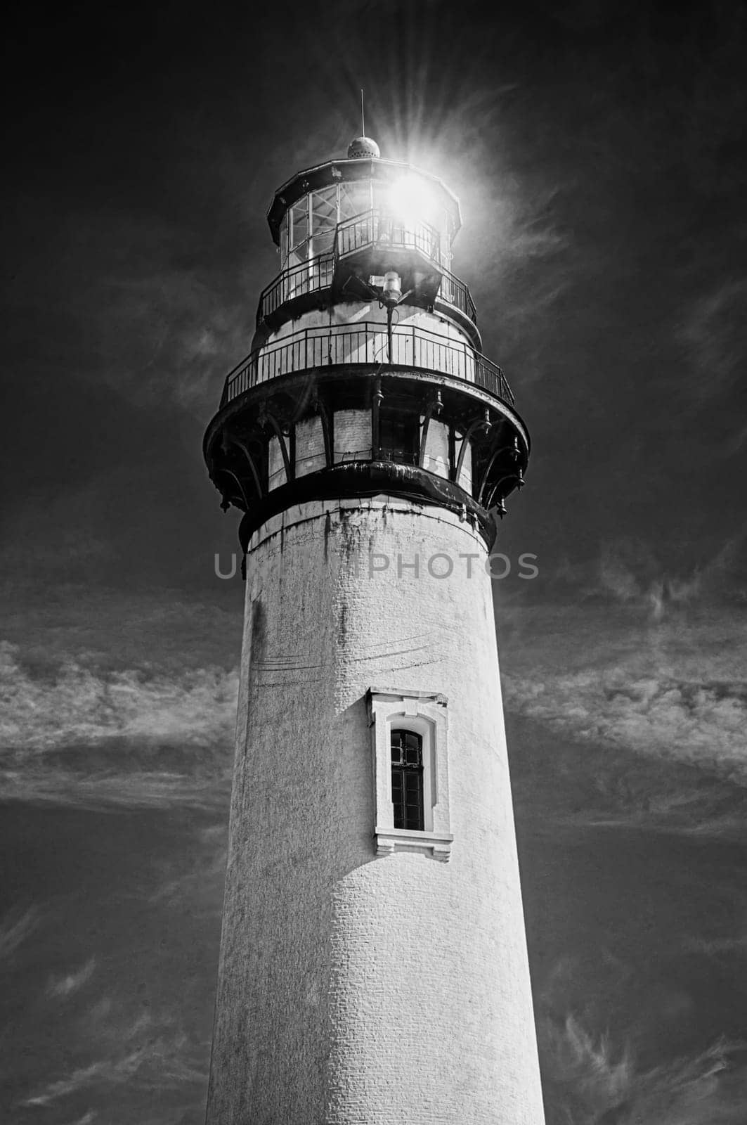 Aerial view of Pigeon Point Lighthouse in California