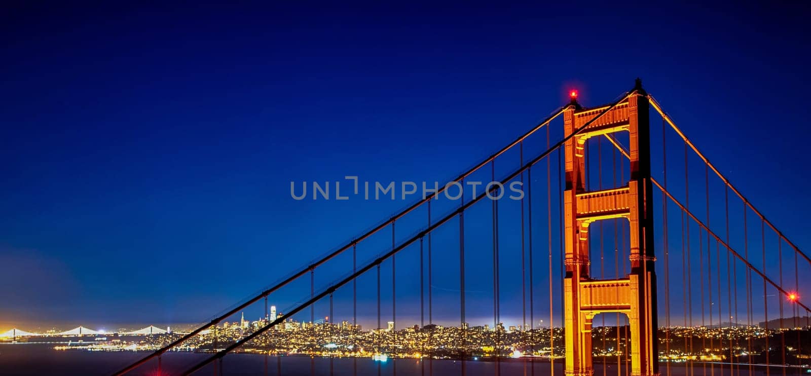 San Francisco Golden Gate Bridge and City Skyline Over the Bay