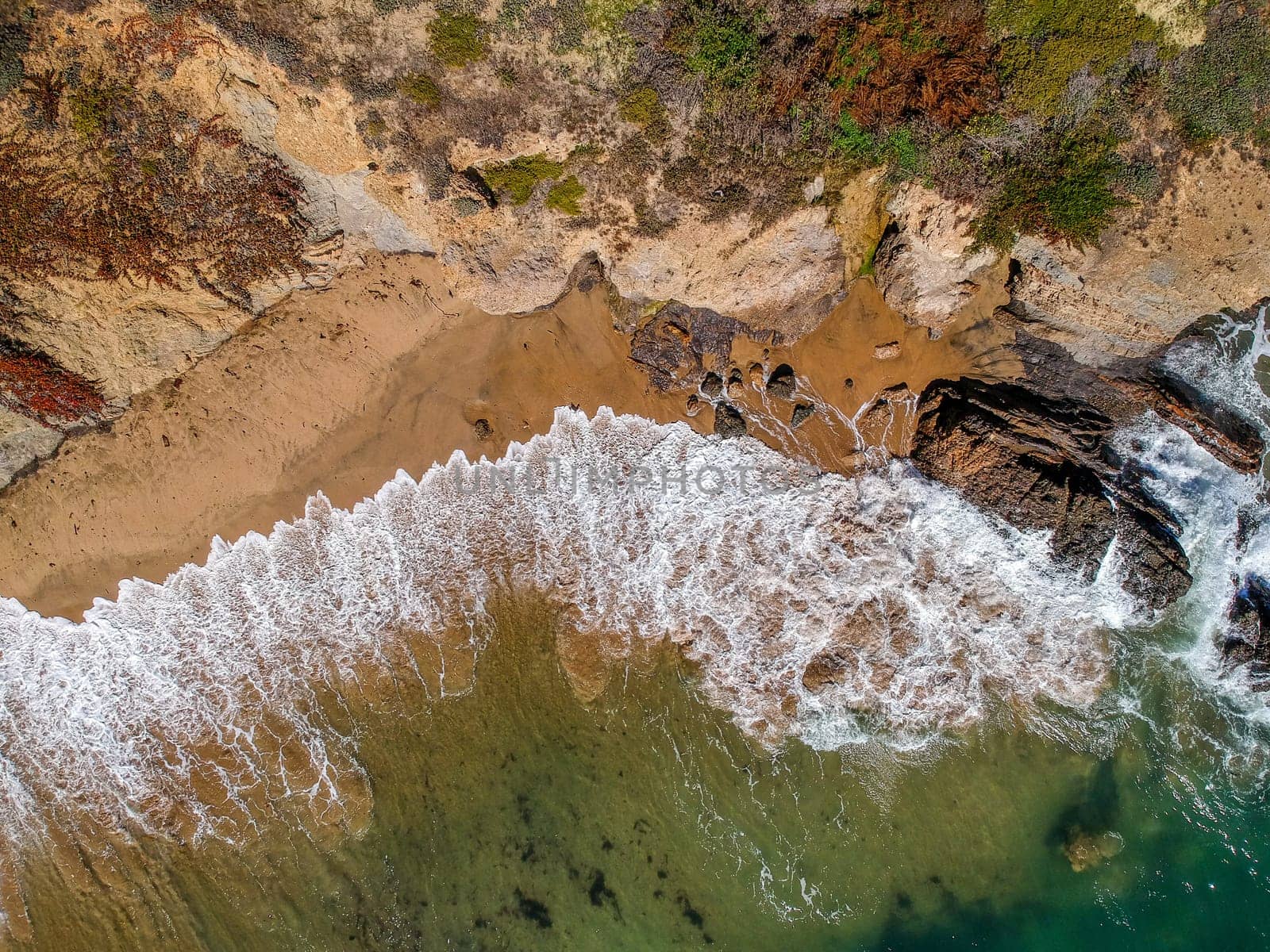 Aerial view of ocean waves