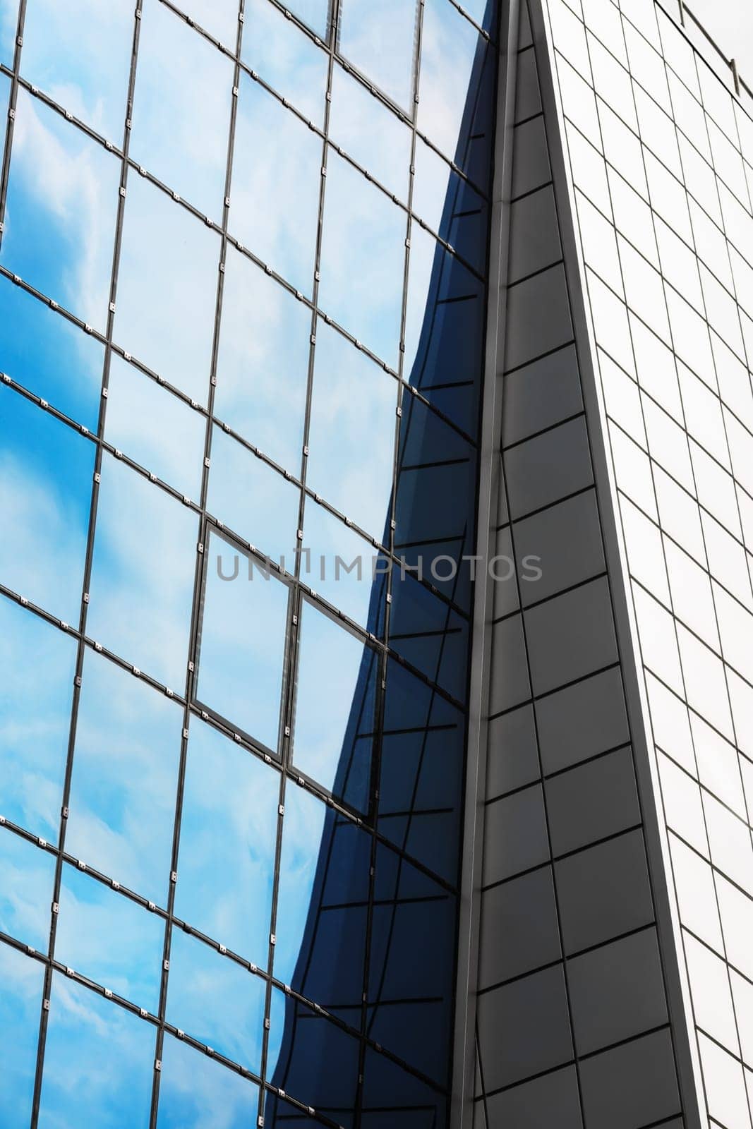 Abstract fragment of modern architecture. Industrial architectural concept.