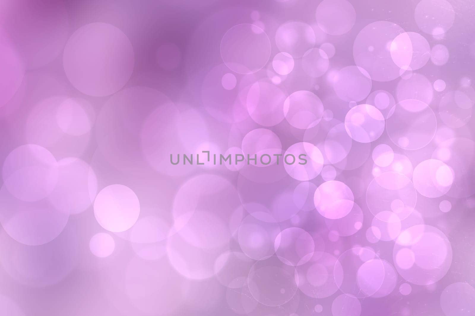 Abstract gradient purple pink background texture with blurred bokeh circles and lights. Space for design. Beautiful backdrop.