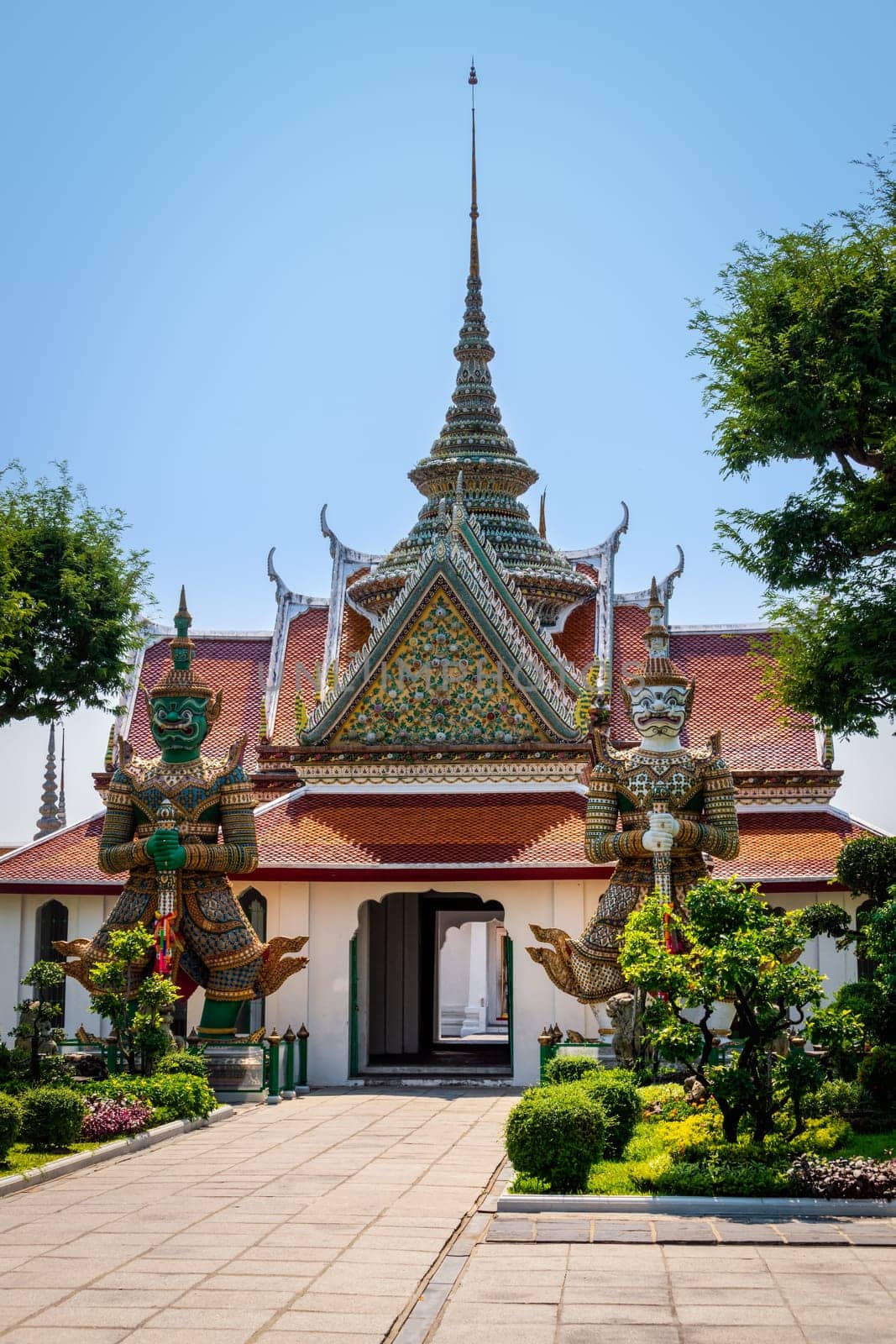 Demon Guardian at Wat Phra Kaew Grand Palace. Thai master craftsmanship, Bangkok, Thailand