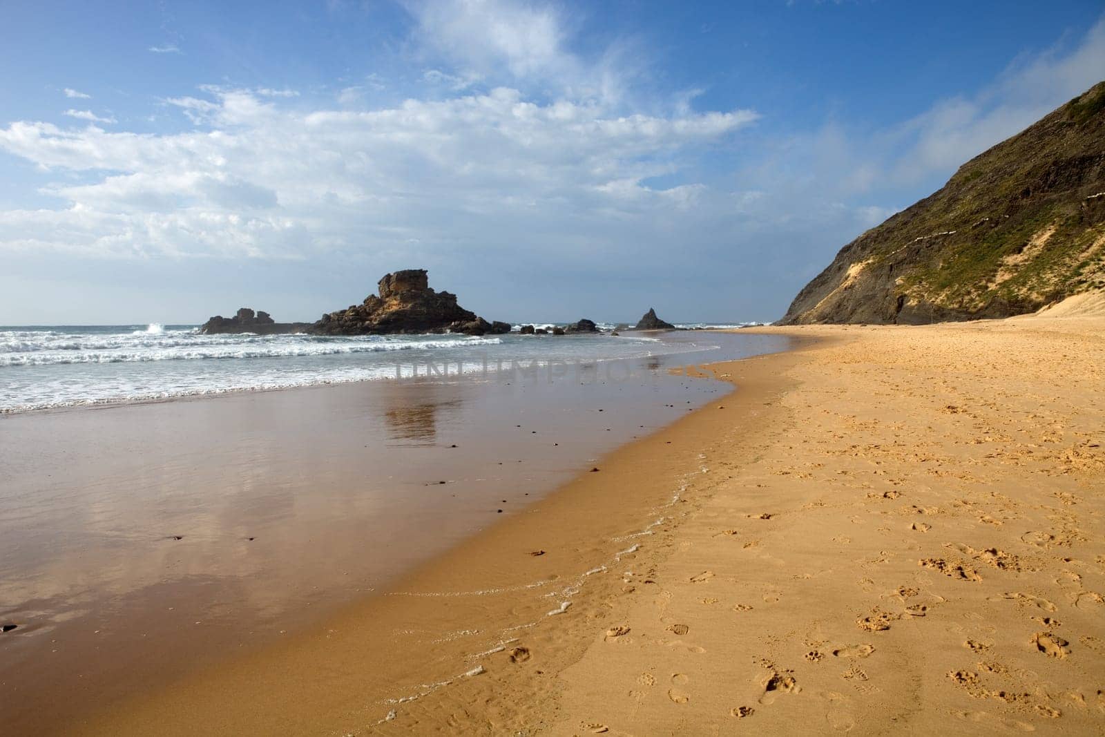 beautiful beach at algarve, the south of portugal