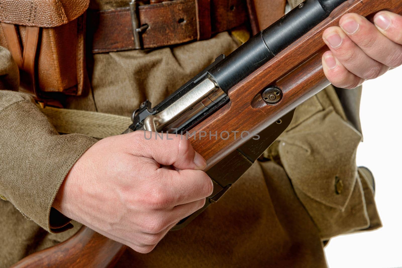close-up of the gun of the Soviet rifle