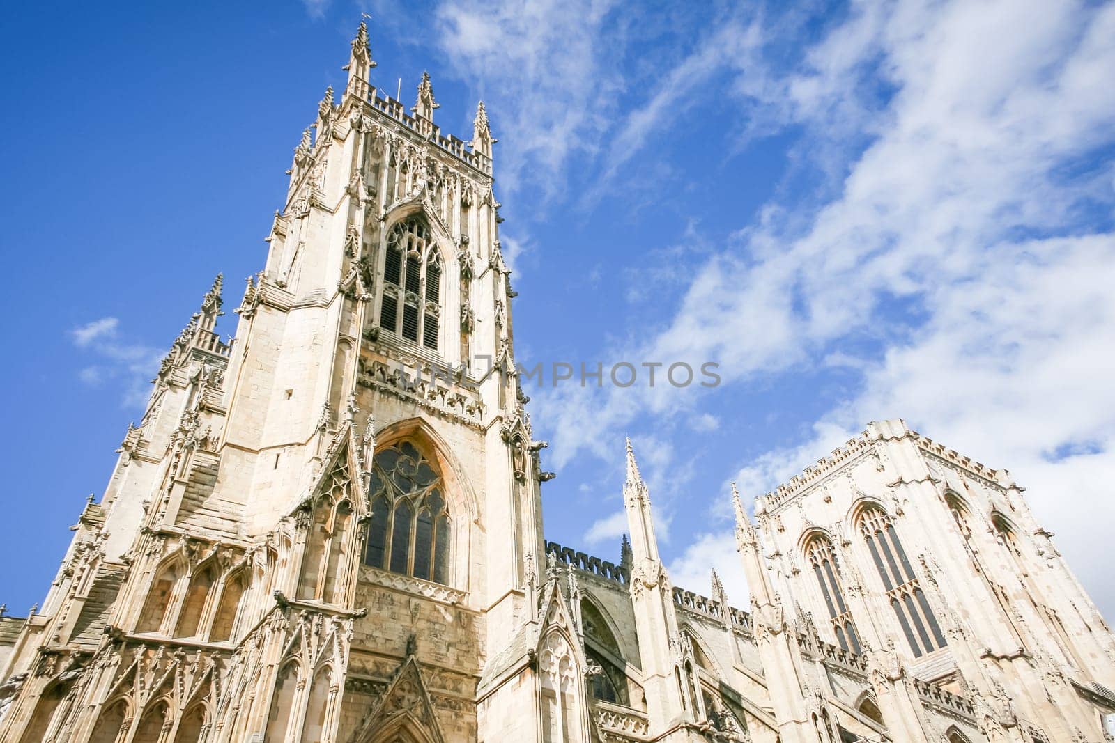 York Minster with blue sky and clouds