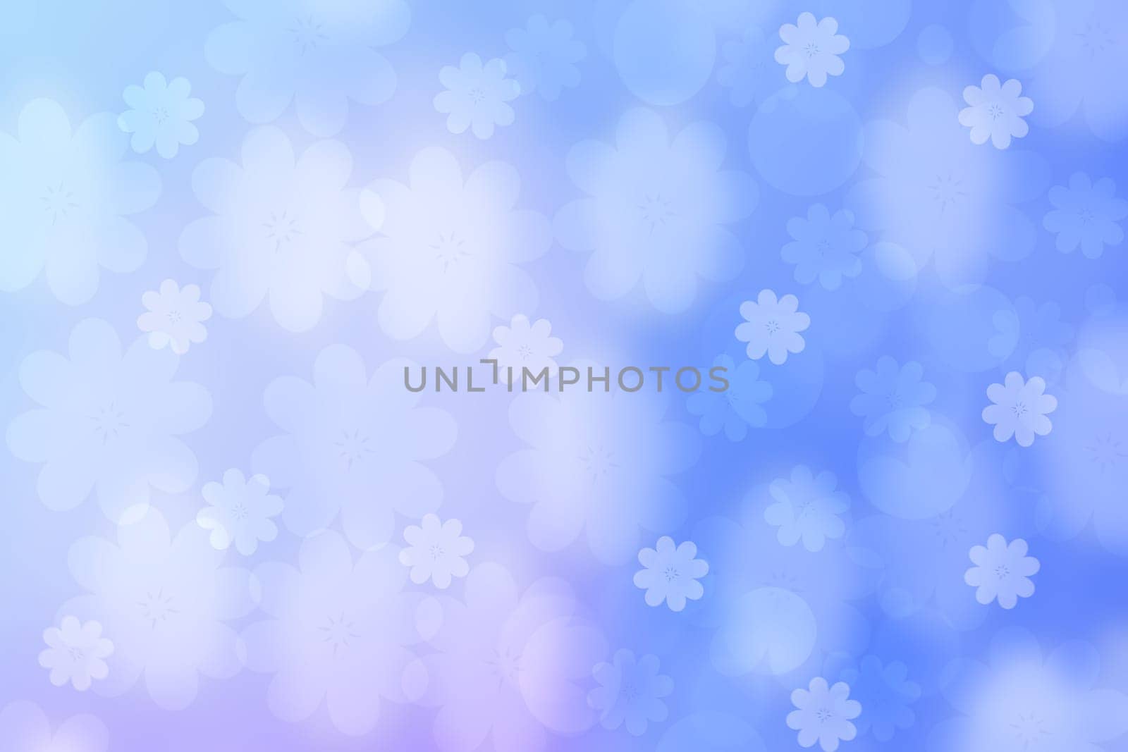 Abstract blurred vivid spring summer light delicate pastel blue pink bokeh background texture with bright soft color cherry blossoms and flowers. Card concept. Beautiful backdrop illustration.