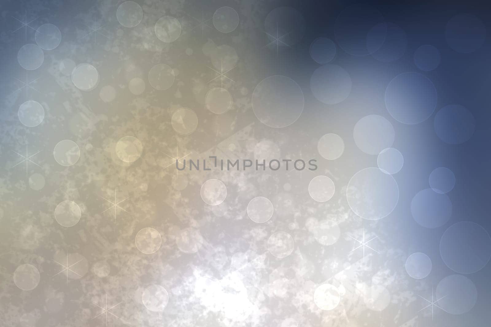 Abstract festive light silver blue bokeh background texture with colorful circles and bokeh lights. Beautiful backdrop with space.
