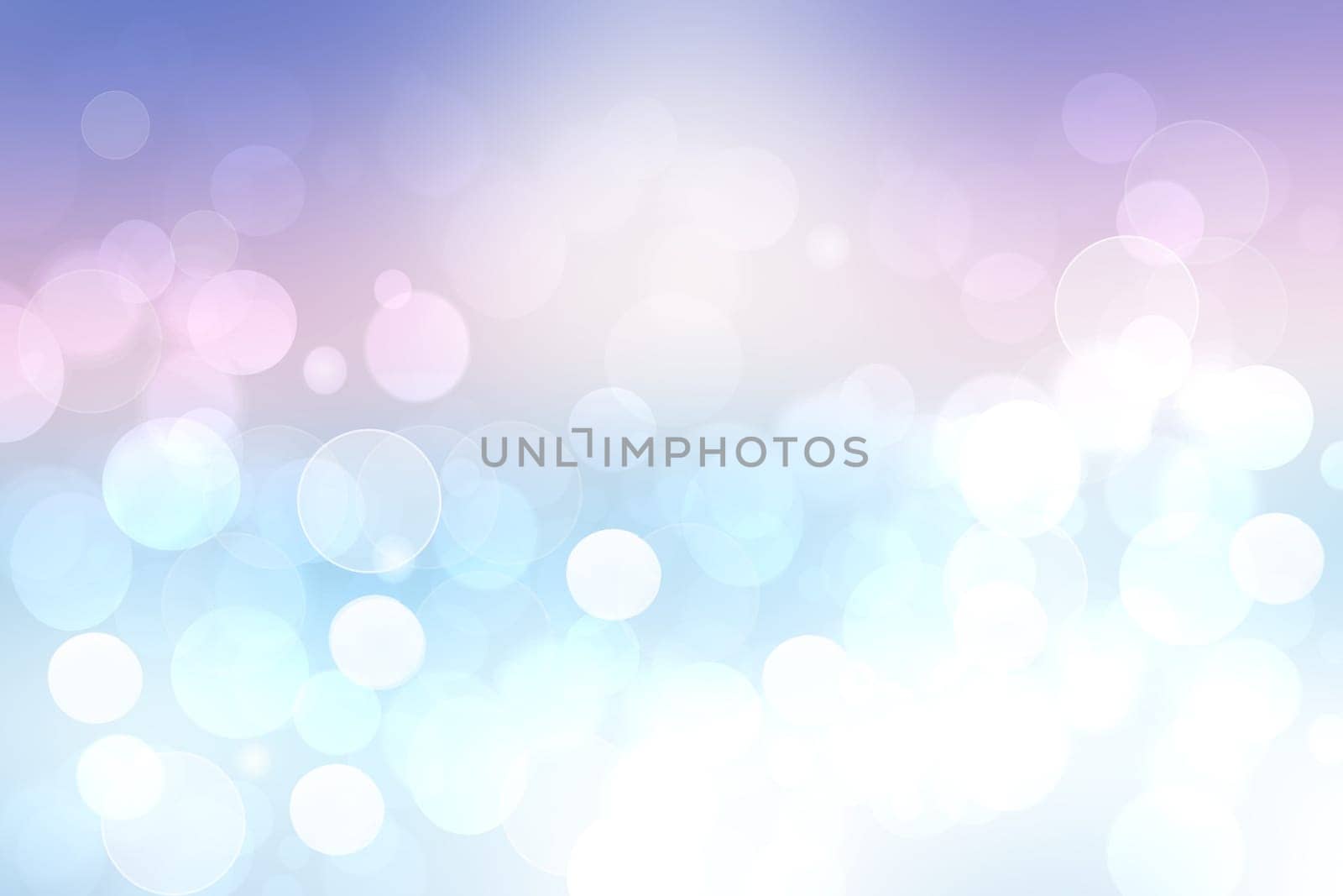 Abstract sunset illustration. Abstract evening or sunset mood background texture with light blue ocean and pastel colored bokeh lights and pink sunny sky. Beautiful sunset.