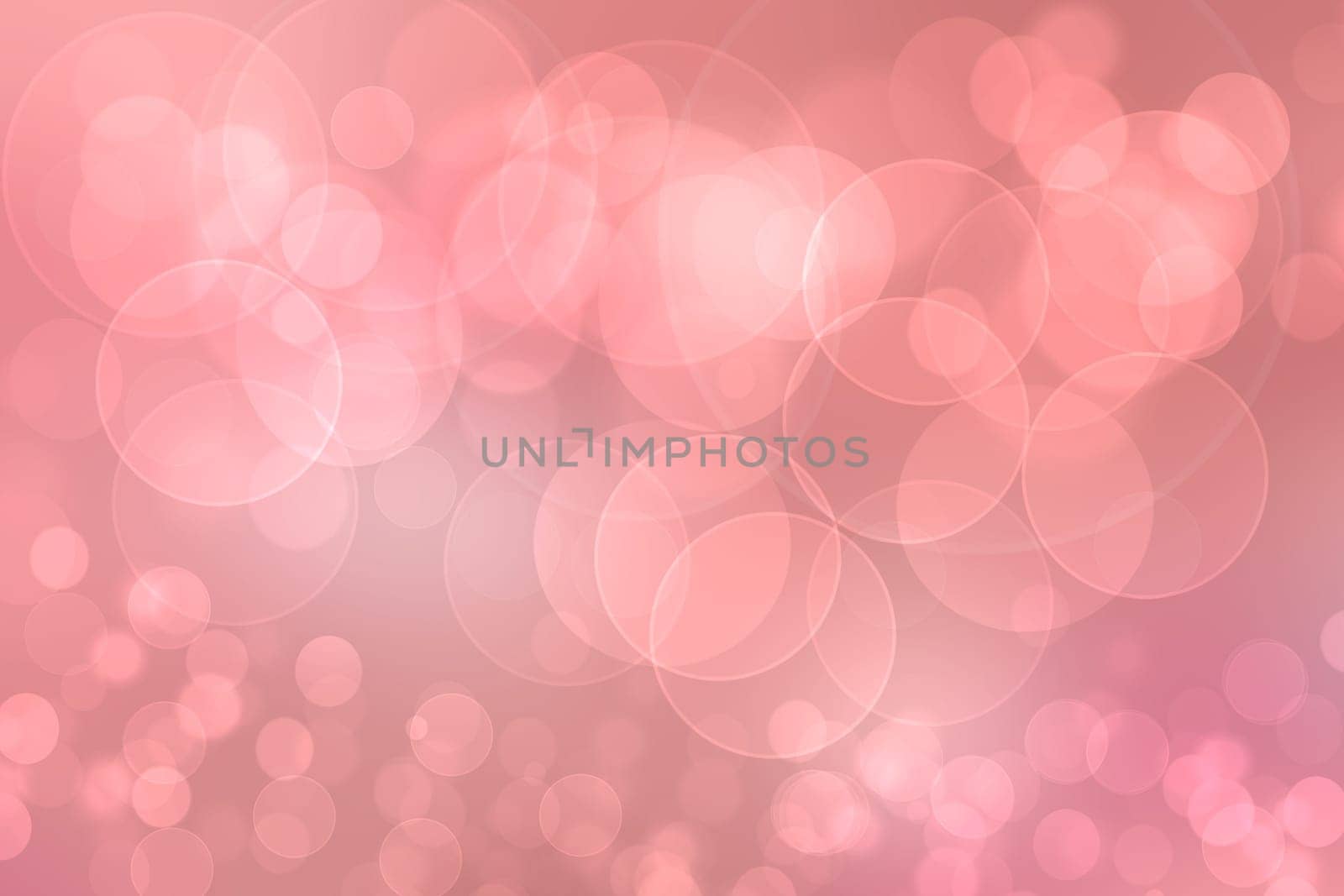 Happy Valentines or wedding day. Abstract delicate love romantic holiday pink gradient orange background with bright bokek circles. Template for cards with space for your design. Beautiful texture.