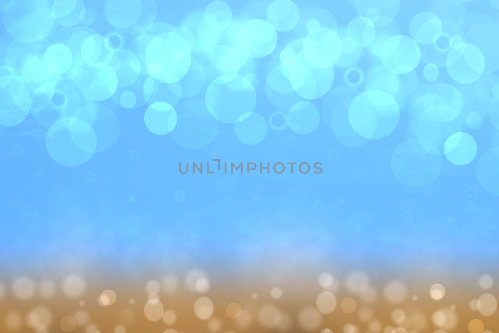Abstract beach background. Abstract bright tropical sand beach with blue sky and white clouds and ocean. Backdrop for summer holidays and travel advertising.