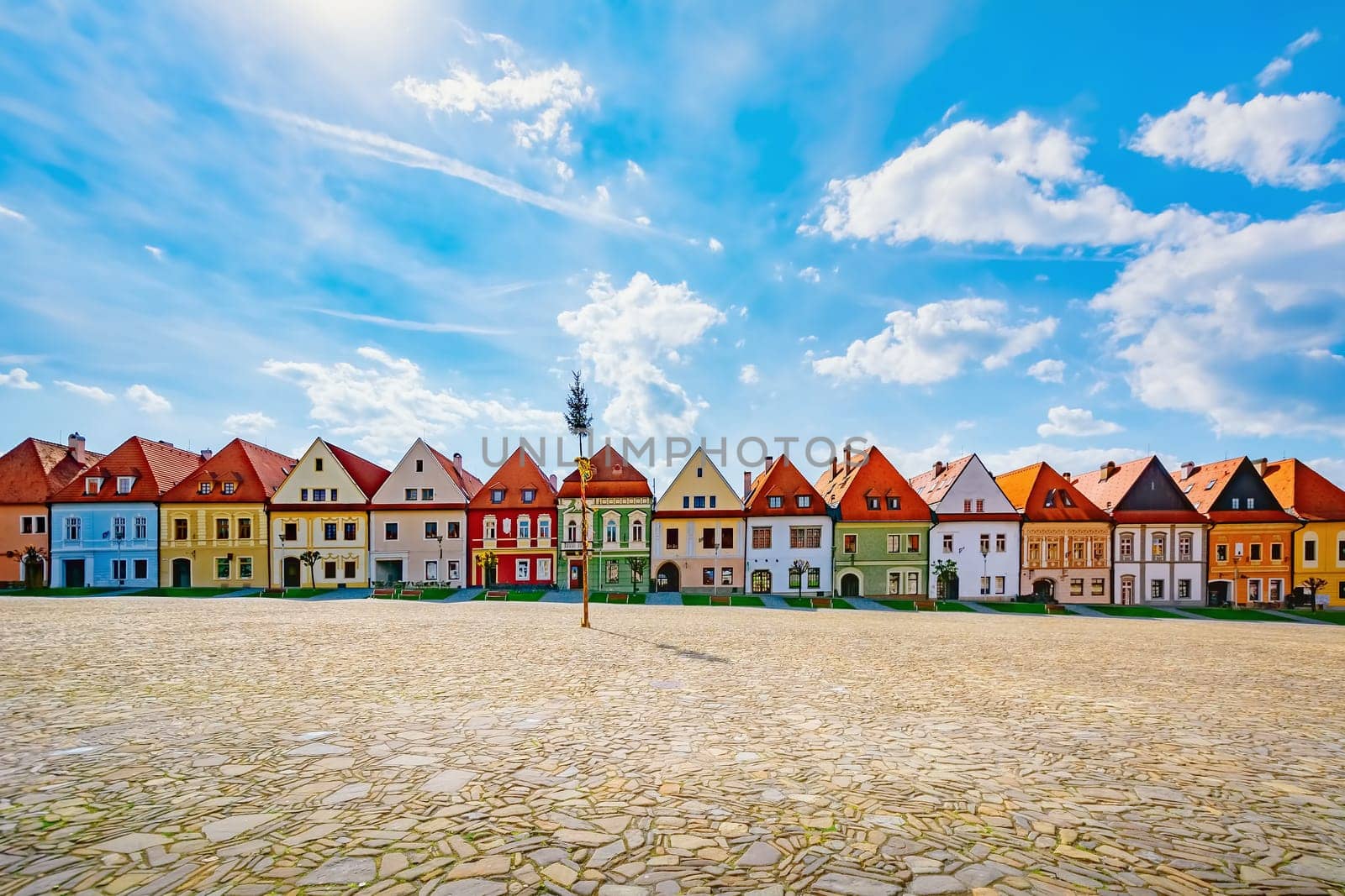 Row of Houses on the Town Hall Square in Bardejov, Slovakia