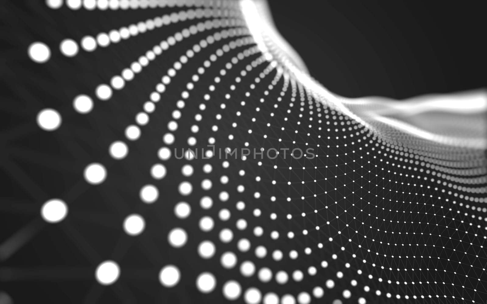 Abstract polygonal space low poly dark background with connecting dots and lines. Connection structure. 3d rendering