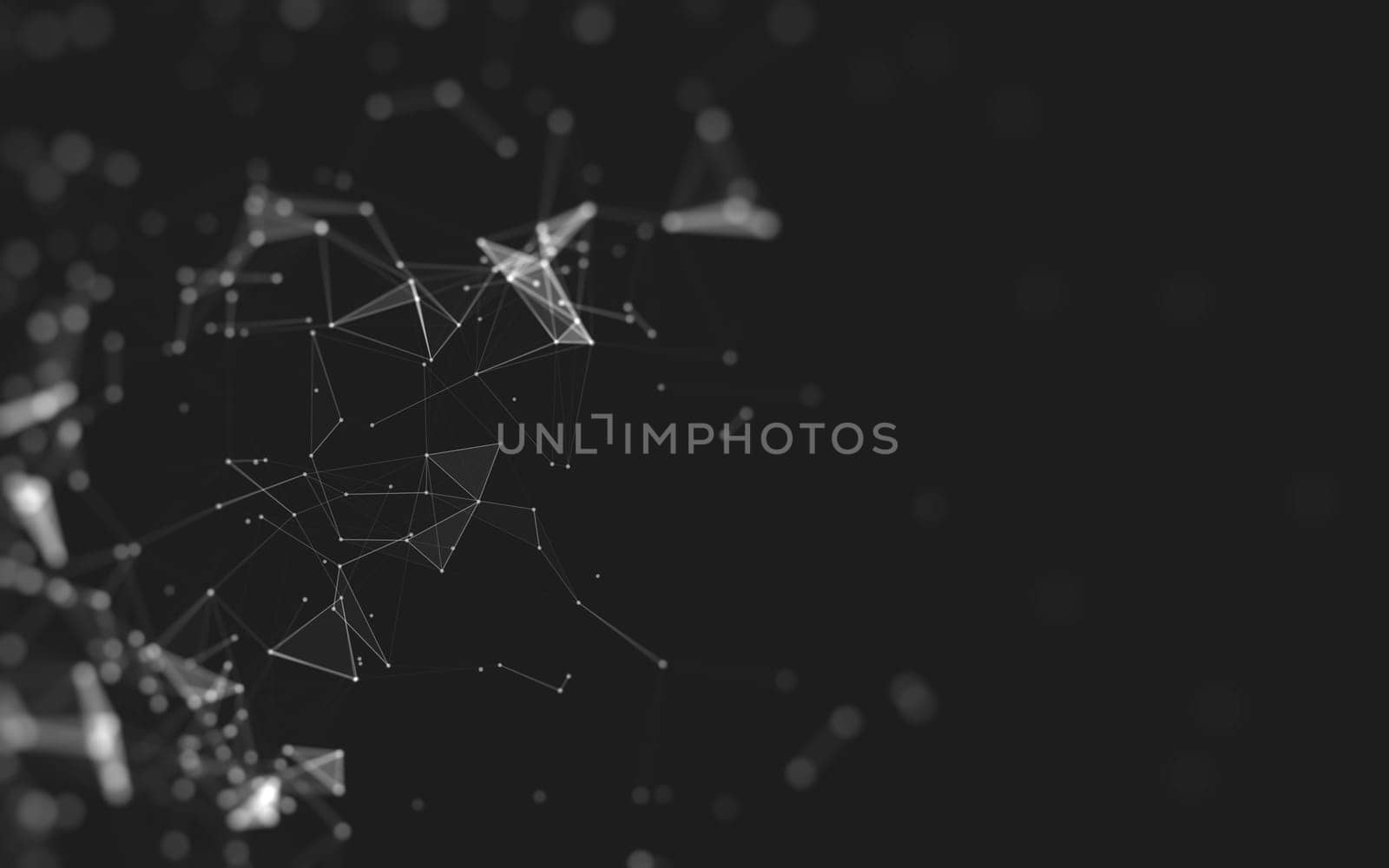 Abstract polygonal space low poly dark background with connecting dots and lines. Connection structure. 3d rendering