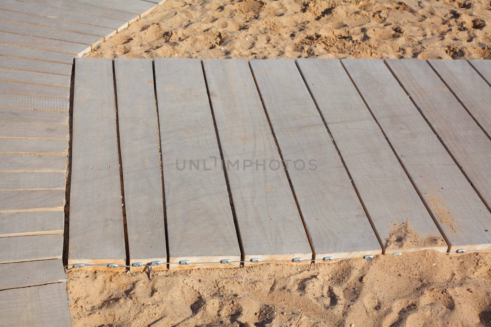 Wooden boards from a path through the dunes, Germany, Europe