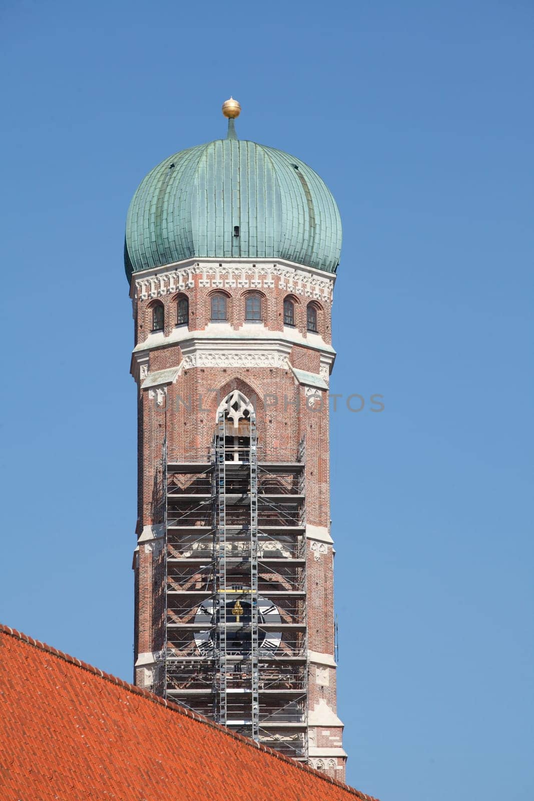 Armored tower of the Frauenkirche, construction site, Munich, Bavaria, Germany, Europe