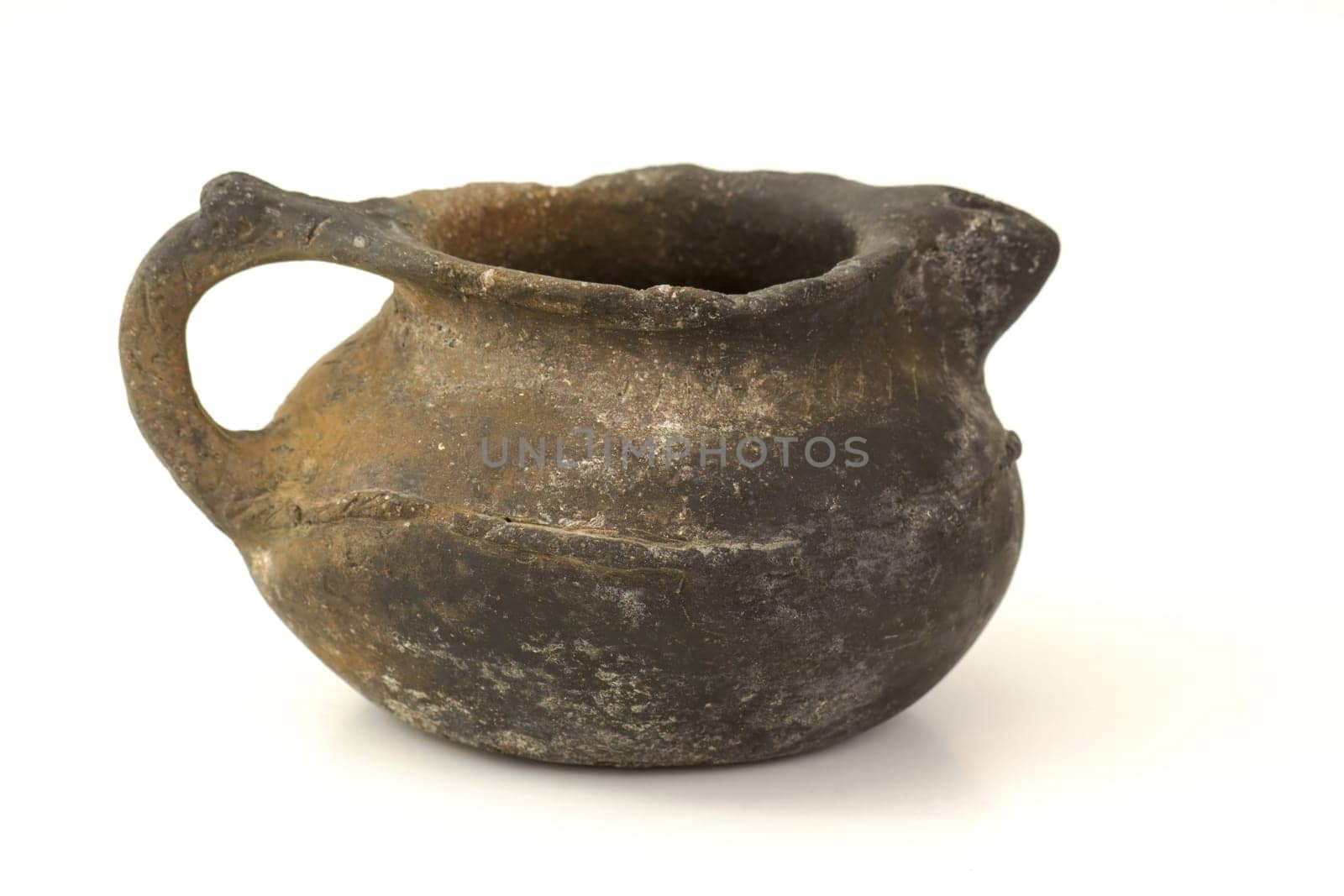 old clac pot on white background