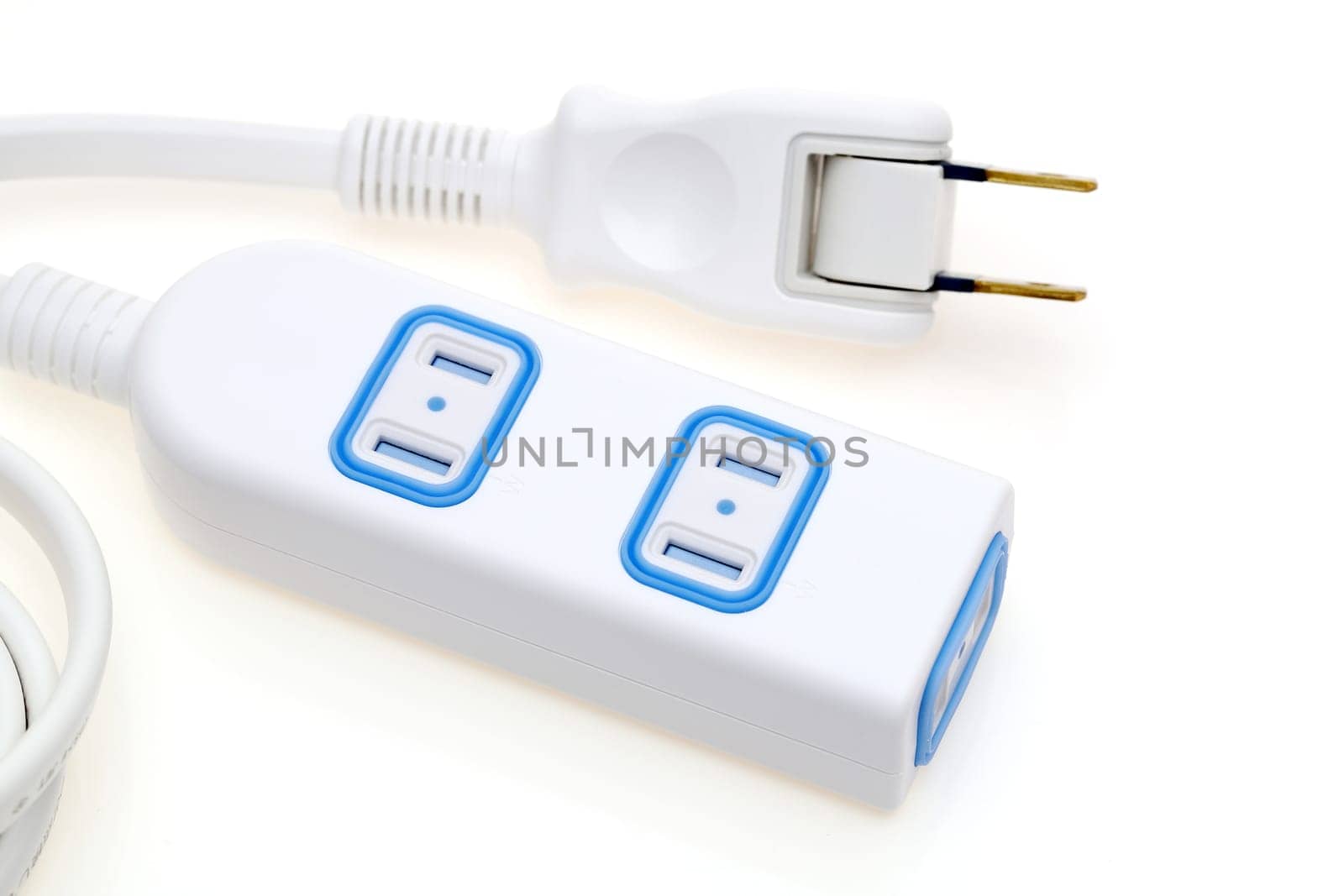 Electric extension strip isolated on white background