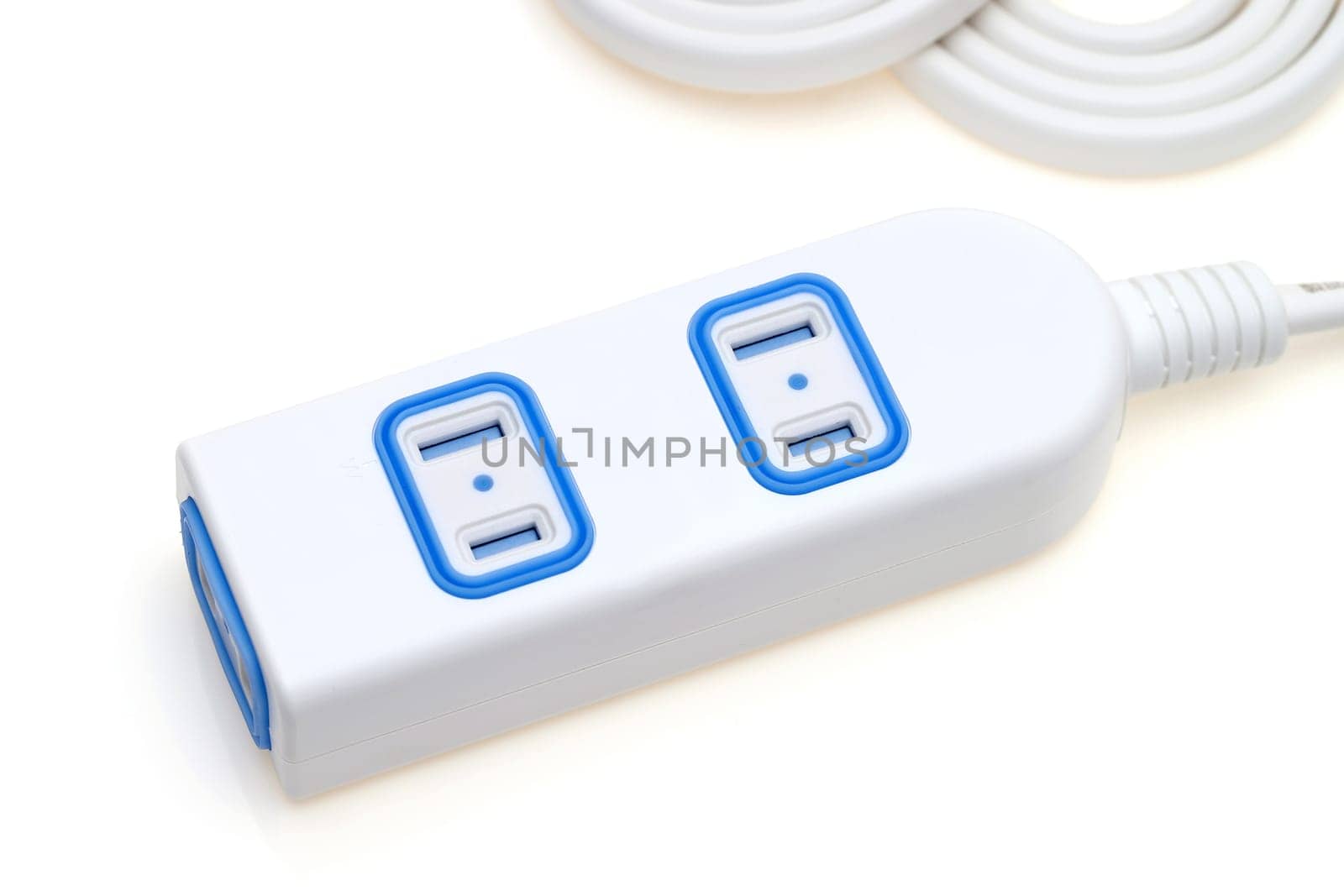 Electric extension strip isolated on white background
