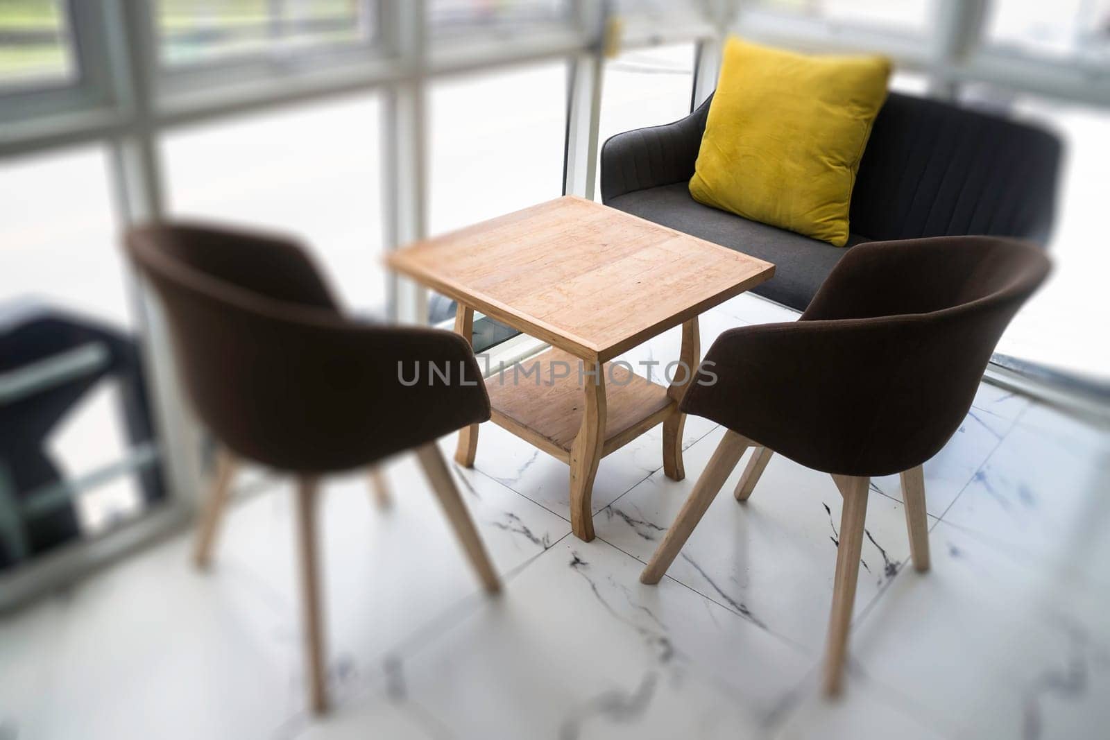 Comfortable fabric sofa in the living room, stock photo