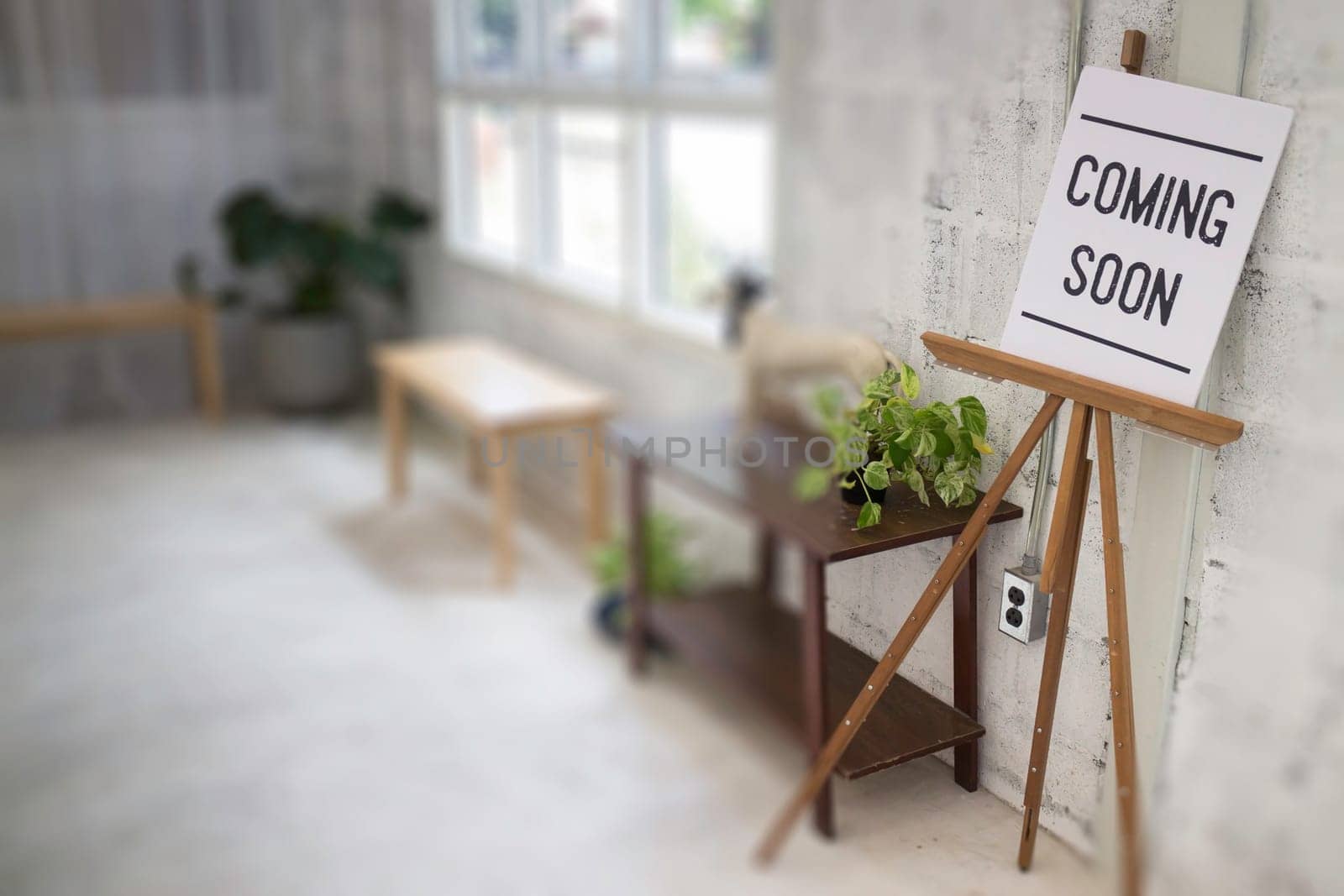 Living room interior design minimal style, stock photo