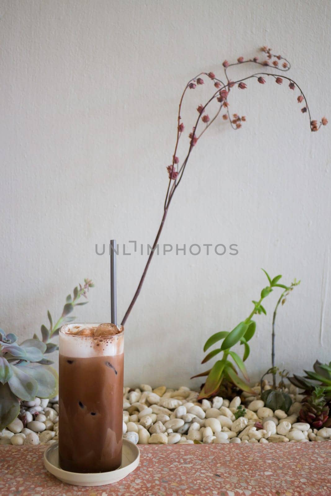 Iced coffee in coffee shop, stock photo