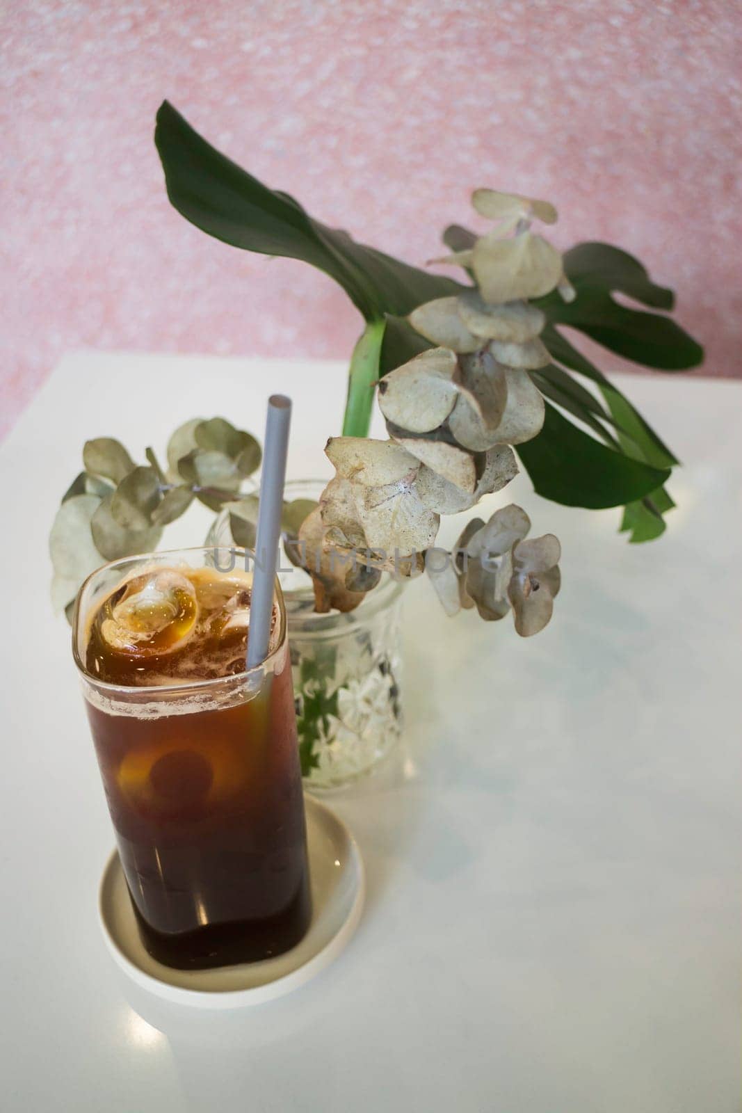 Iced coffee in coffee shop, stock photo